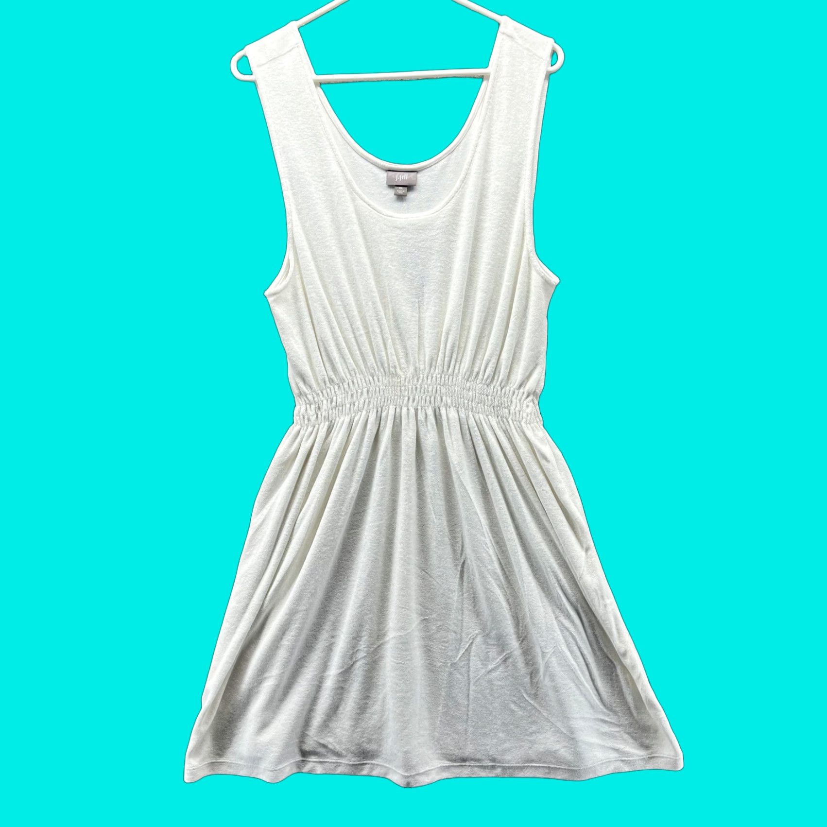 J. Jill J. Jill Dress Womens XL White Scoop Neck Sleeveless Elastic Waist Tank Mini Size XL / US 12-14 / IT 48-50 - 1 Thumbnail