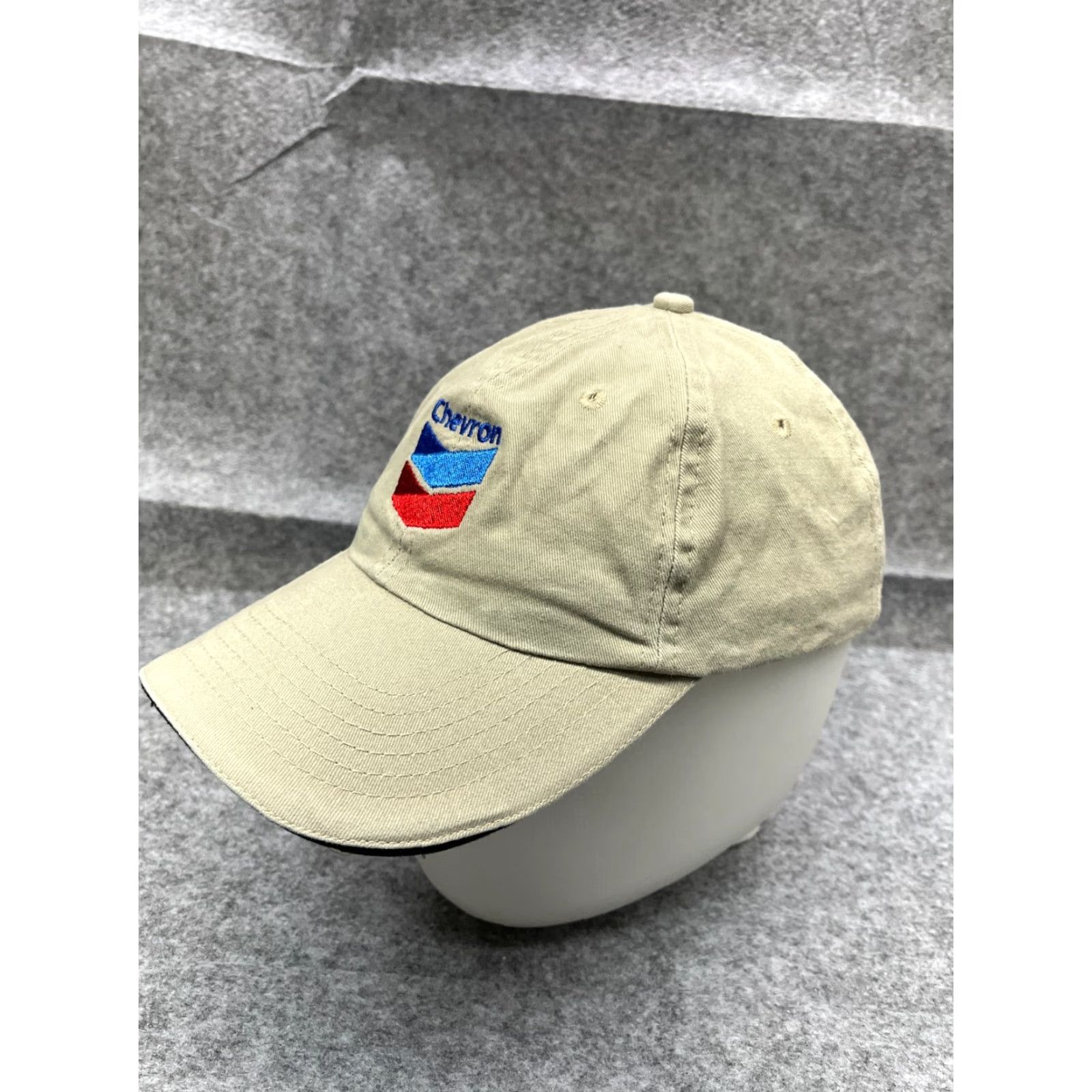 Vintage Chevron Hat Cap Baseball Adult One Size Beige Cotton Twill Adjustable Logo Petroleum Gas Oil Casual Workwear Mens Size ONE SIZE - 4 Thumbnail
