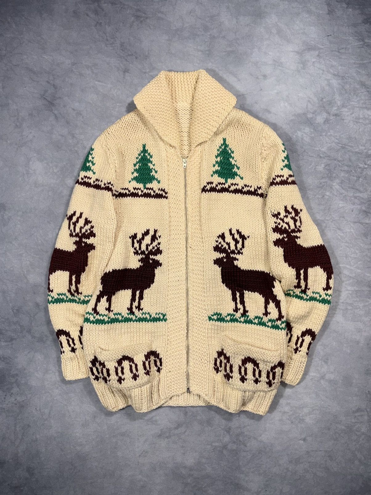 Other Original Cowichan Post WW2 50s Moose Zip Sweater Size US M / EU 48-50 / 2 - 1 Thumbnail