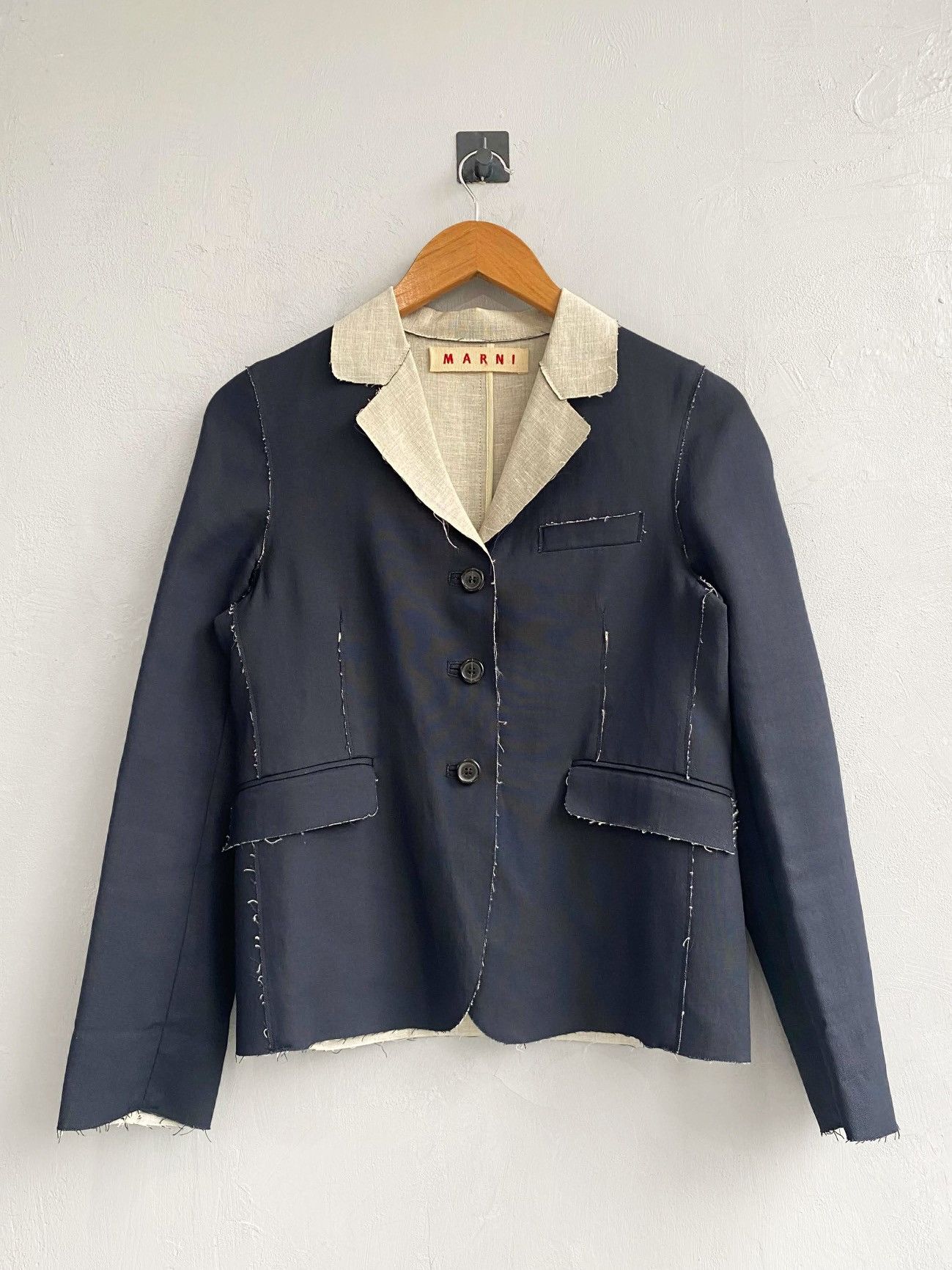 Marni Marni Deconstructed Raw Hem Blazer Size M / US 6-8 / IT 42-44 - 1 Thumbnail