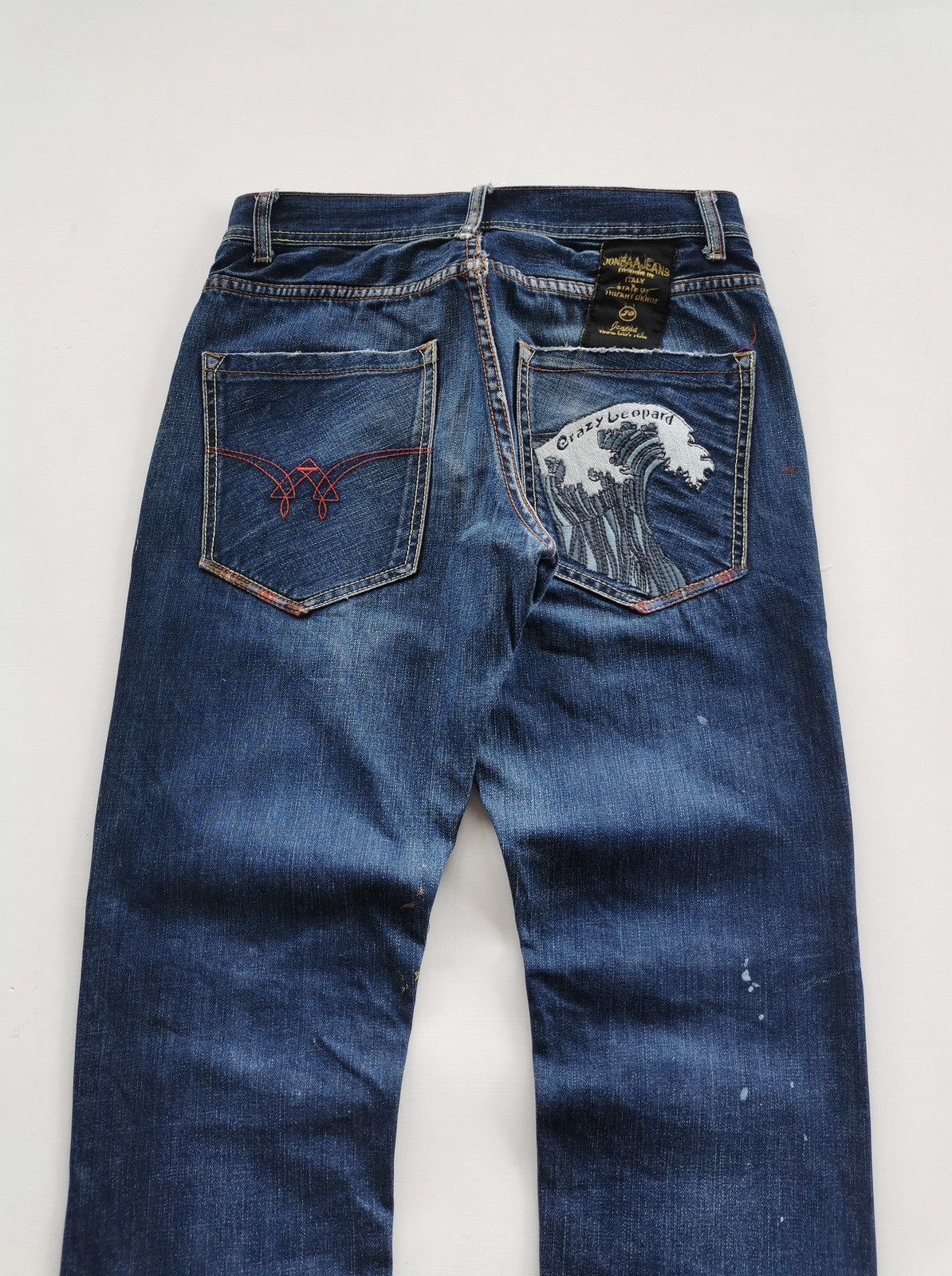 Japanese Brand Hand Painted Crazy Leopard Jeans Size US 29 - 7 Thumbnail