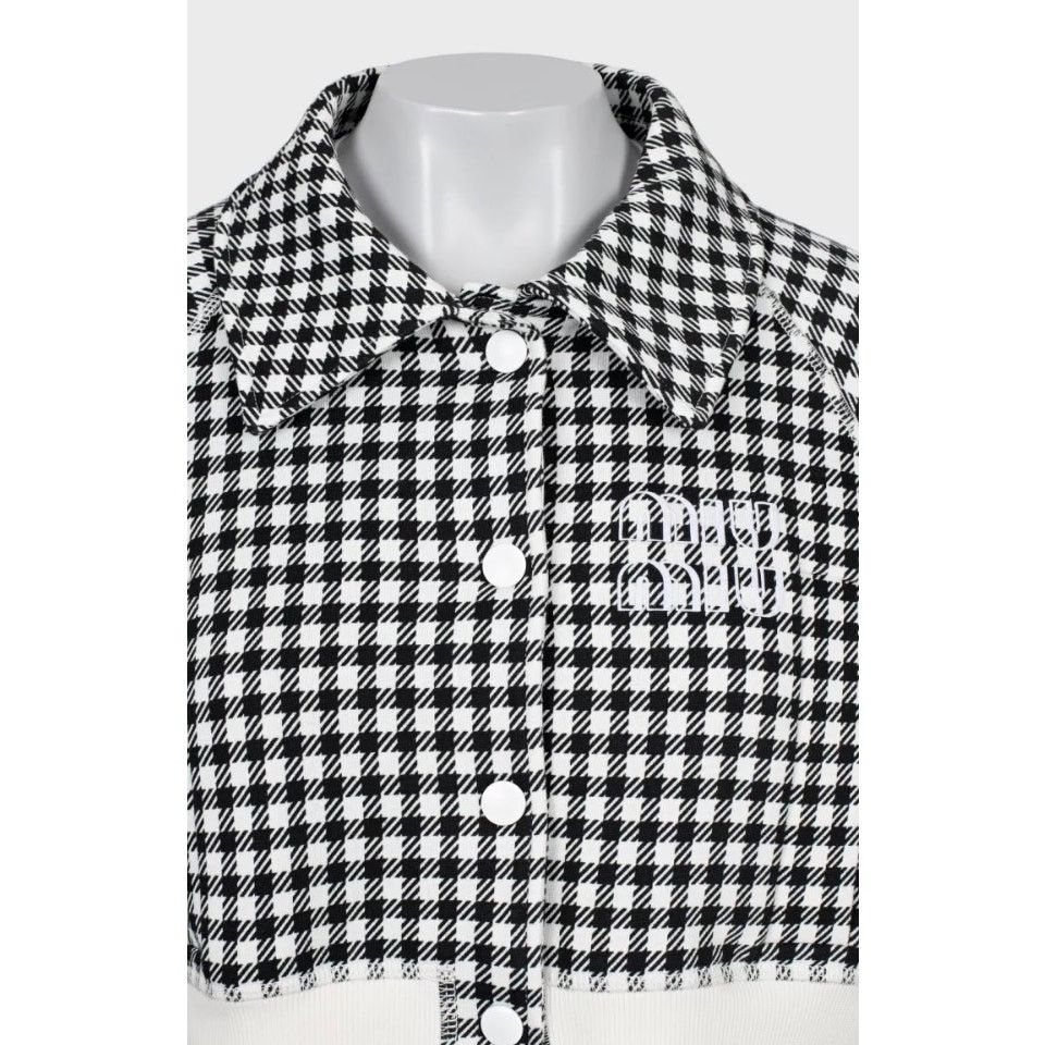 Miu Miu Miu Miu Houndstooth Cotton Suit with Shorts - Size S Size S / US 4 / IT 40 - 5 Thumbnail