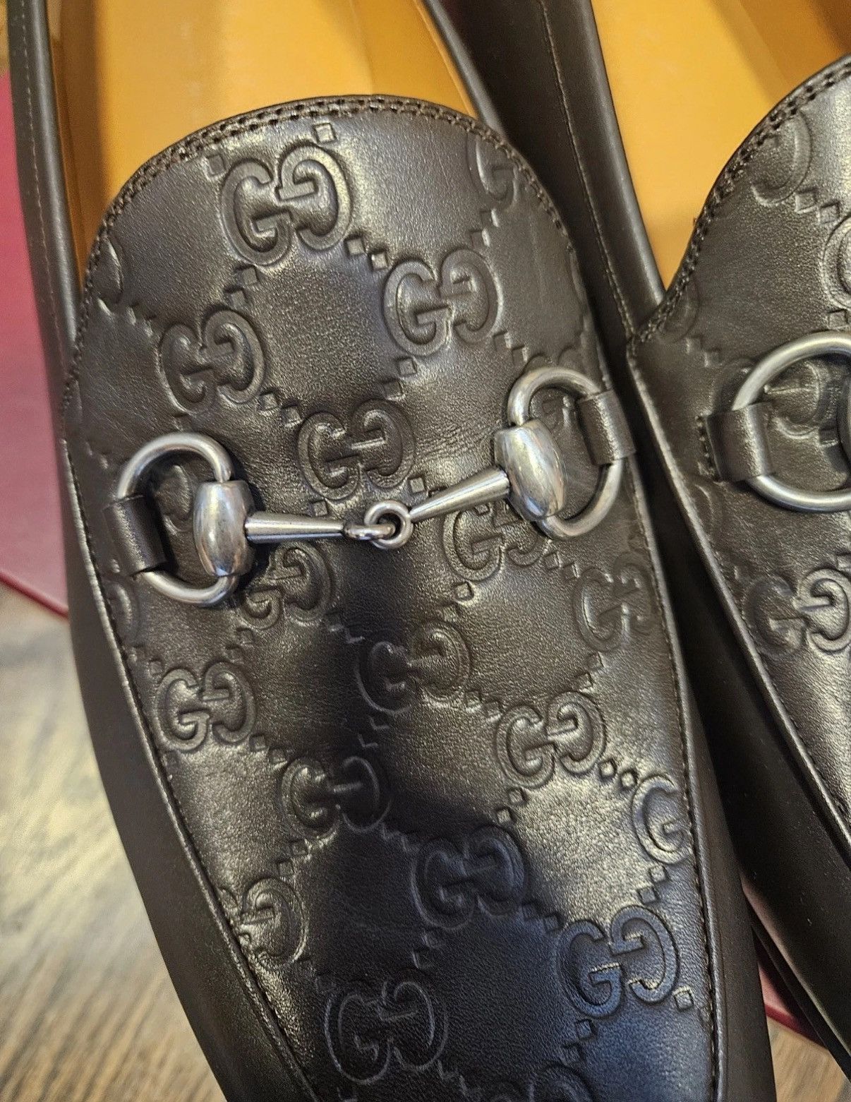 Gucci Gucci Brown Leather GG Embossed Horsebit Loafers - Size 7UK Size US 8 / EU 41 - 11 Thumbnail