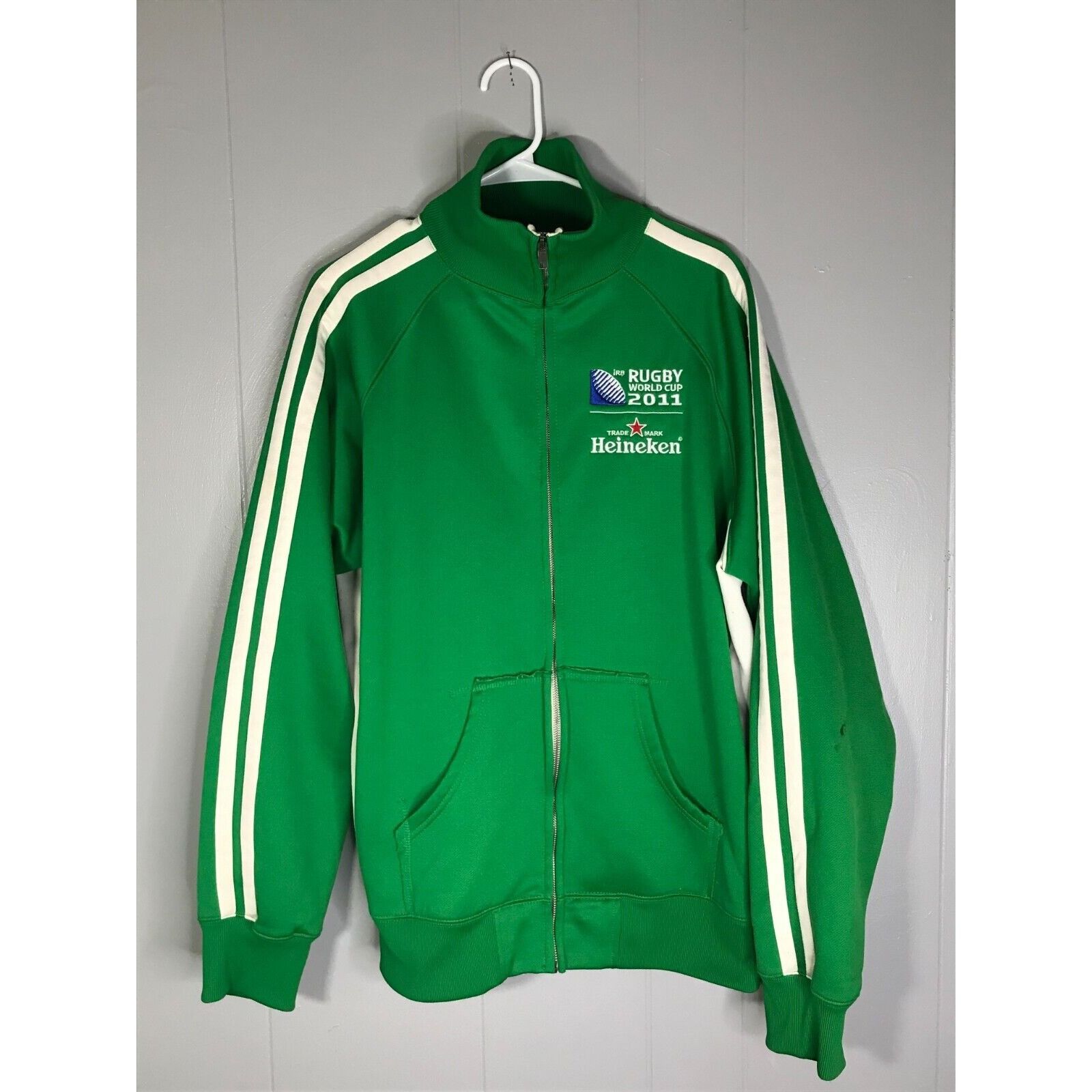Other 2011 Rugby World Cup Zip up Heineken Stripes white Green XLa Size US XL / EU 56 / 4 - 1 Thumbnail