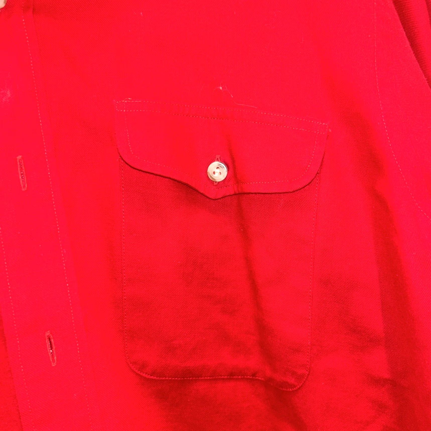 Vintage VTG 60s Lochlana Hathaway Red Wool Blend Shirt Long Sleeve Button-Front Large M Womens/Mens Rockabilly Vintage Shirt Size US M / EU 48-50 / 2 - 4 Thumbnail