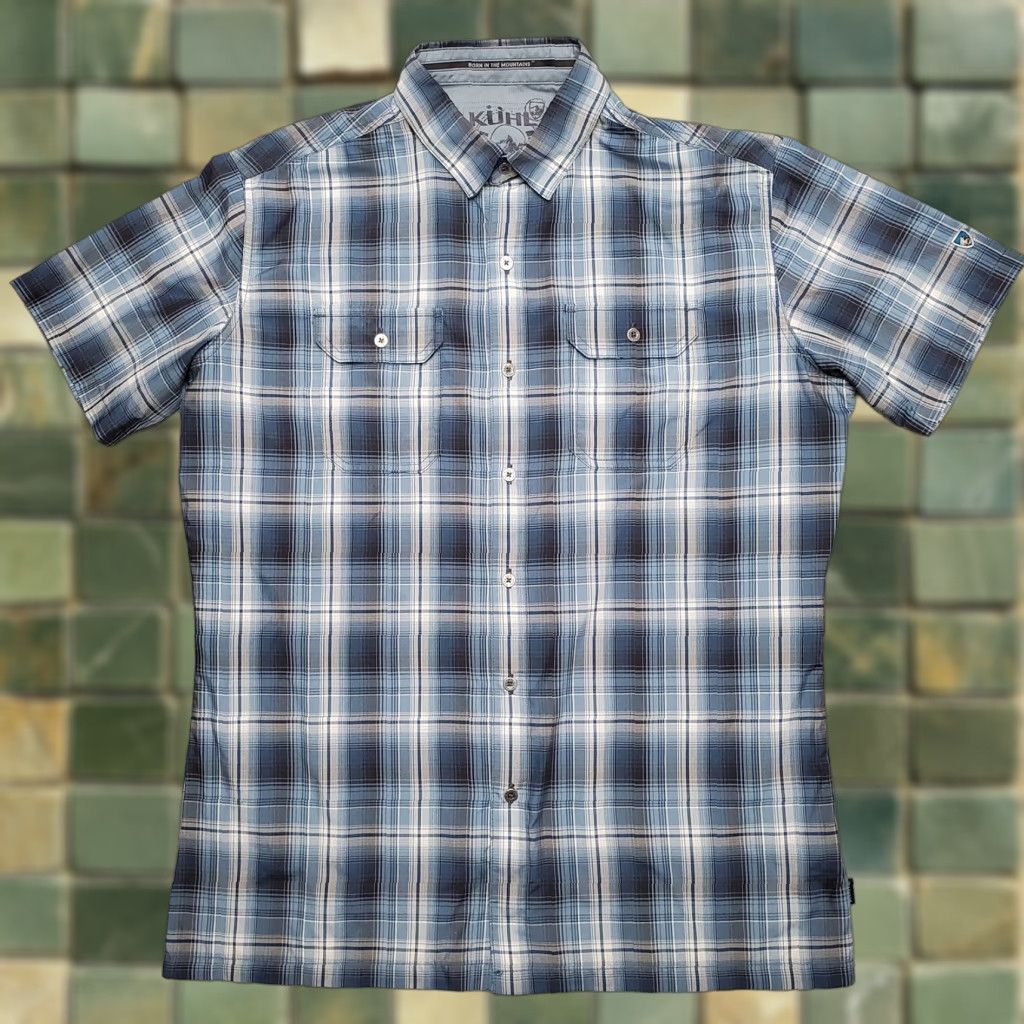 Vintage Kuhl Shirt Mens M Blue Plaid Eluxur 100% Polyester Short Sleeve Outdoors Shirt Size US M / EU 48-50 / 2 - 1 Thumbnail