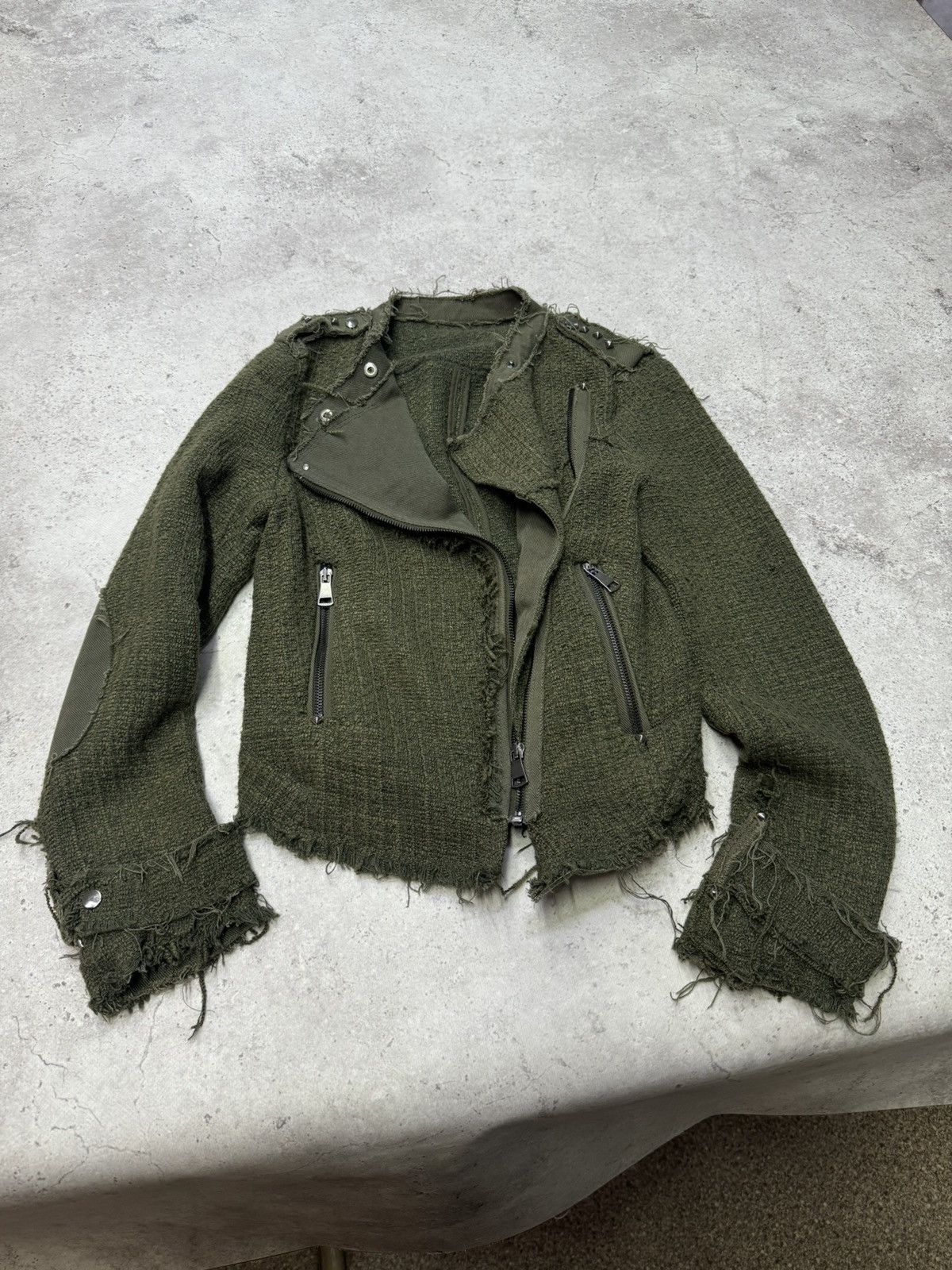 Hedi Slimane Vintage Asymmetric Knit Distressed Jacket Size US S / EU 44-46 / 1 - 9 Thumbnail