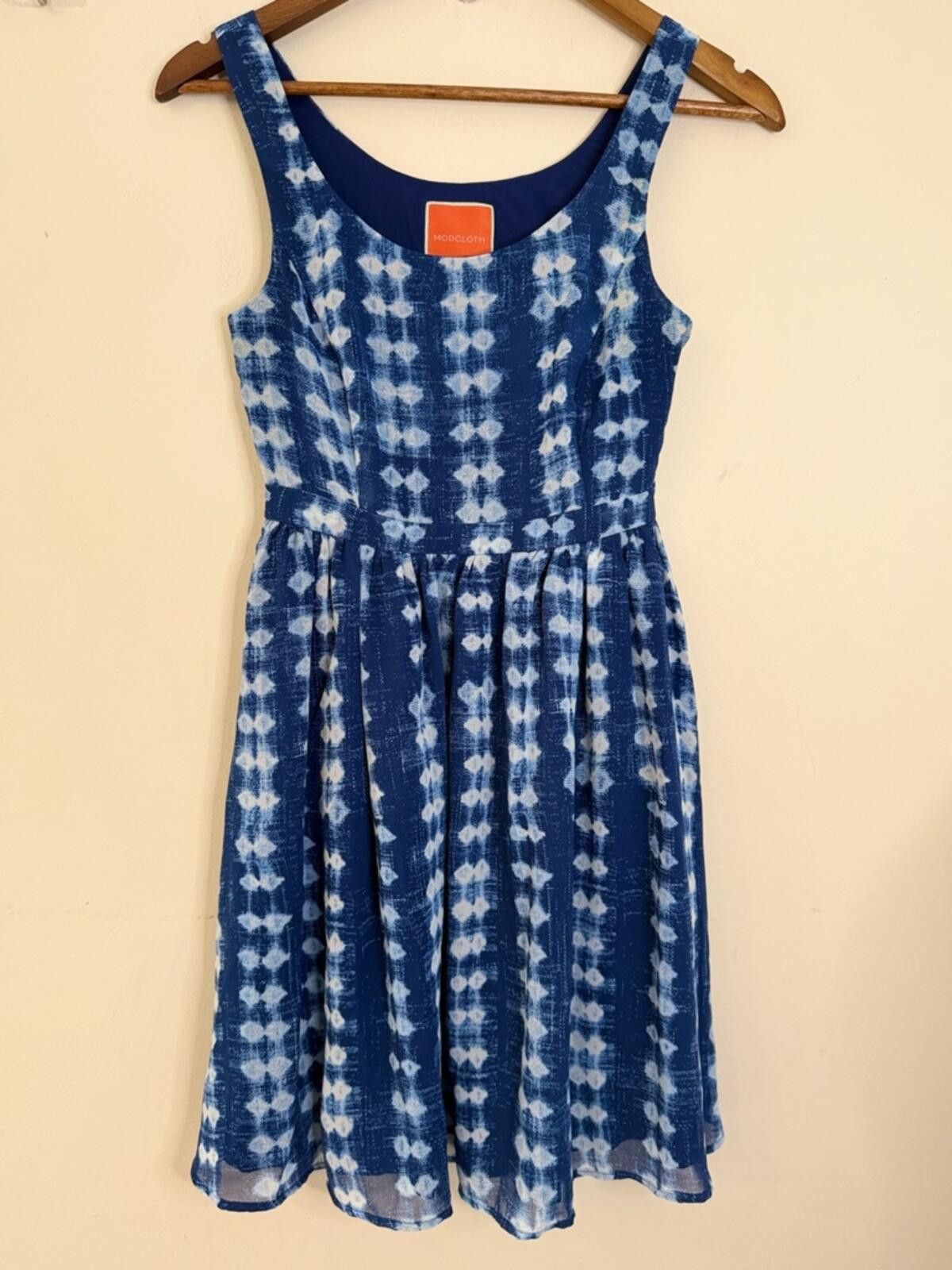 Other ModCloth blue white tie dye polka dot sleeveless dress XXS Size XXS / US 00 / IT 34 - 1 Thumbnail