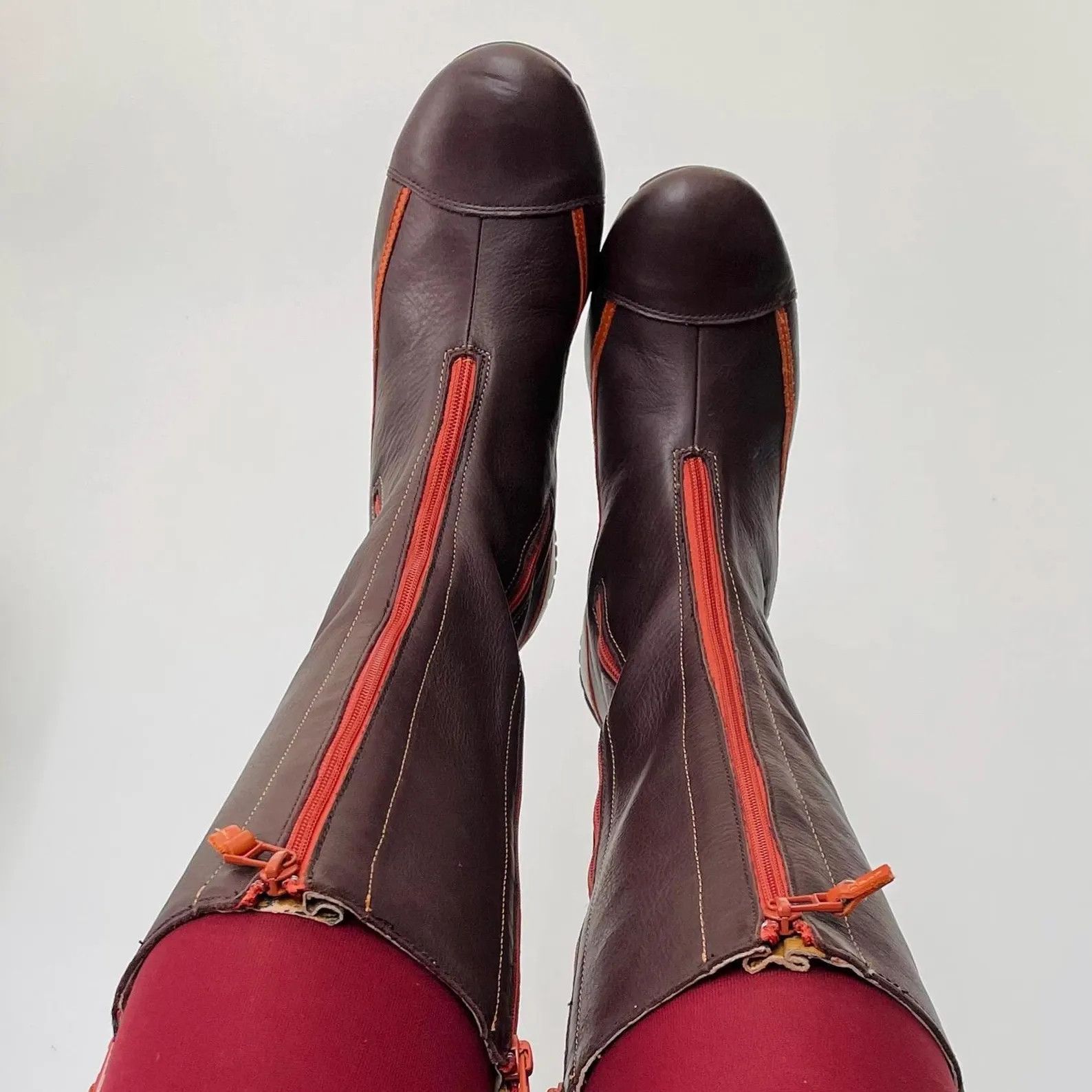 Other Y2K The Art Company Brown Leather Zip Boots – EU38 / US7 Size US 7 / IT 37 - 2 Thumbnail