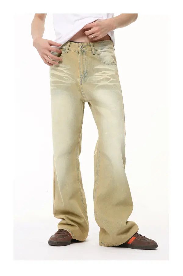 Japanese Brand Reia Distressed yellowed vintage flared washed jeans Size US 32 / EU 48 - 2 Thumbnail