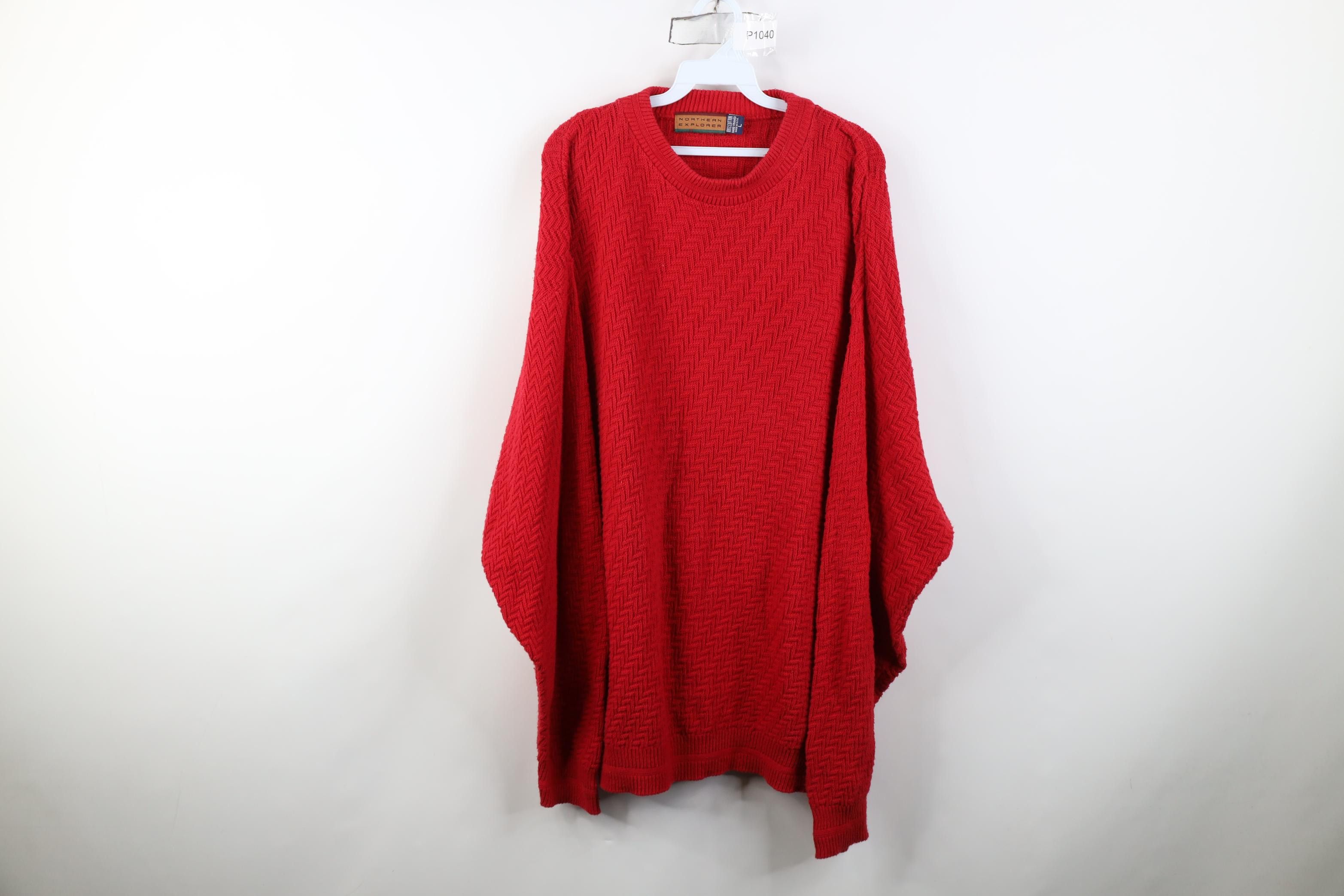 Vintage Vintage 90s Streetwear Zig Zag Hand Framed Cotton Sweater Size US L / EU 52-54 / 3 - 1 Thumbnail