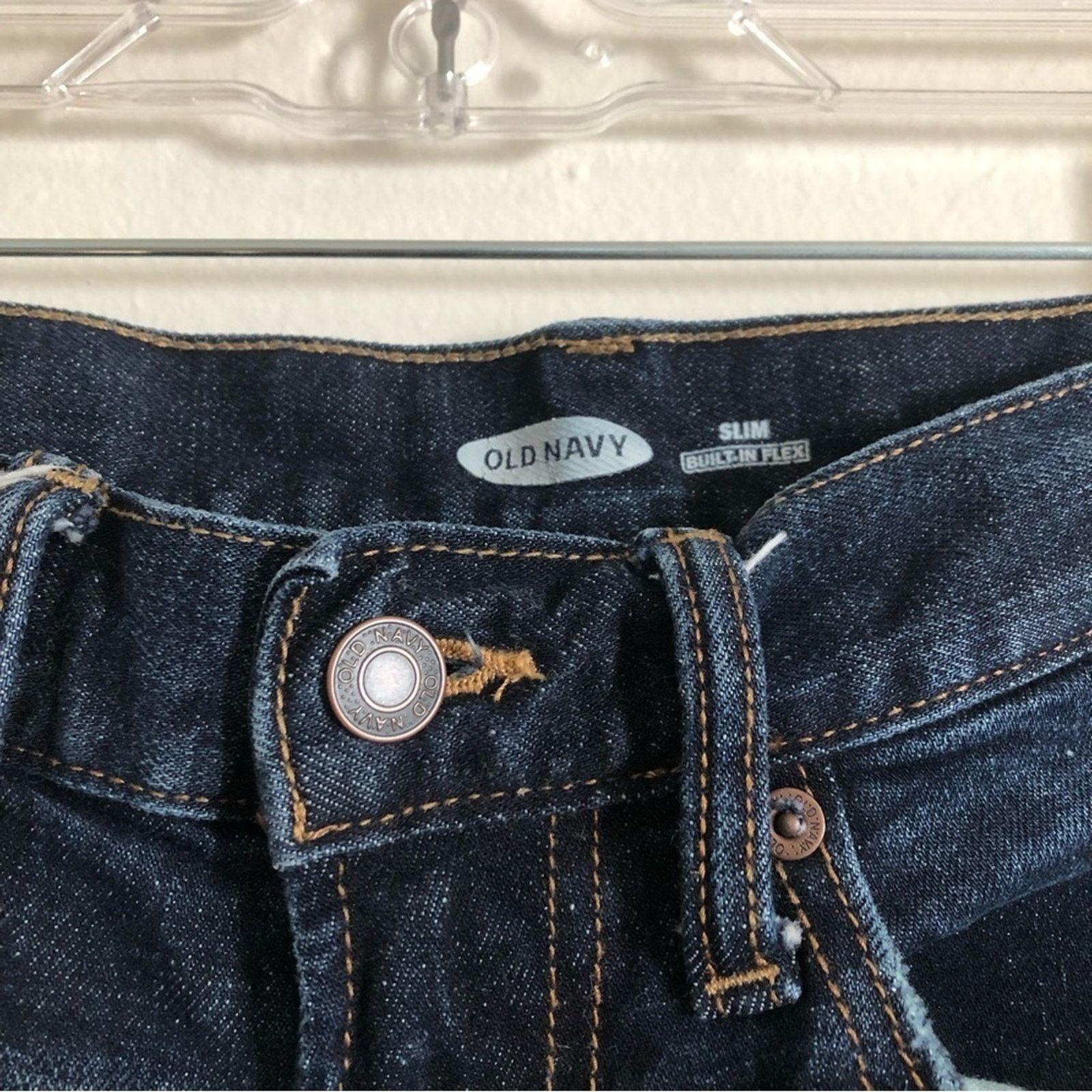 Old Navy Old Navy Slim Flex Dark Blue Denim Bermuda Jean Shorts Size 29" - 2 Thumbnail