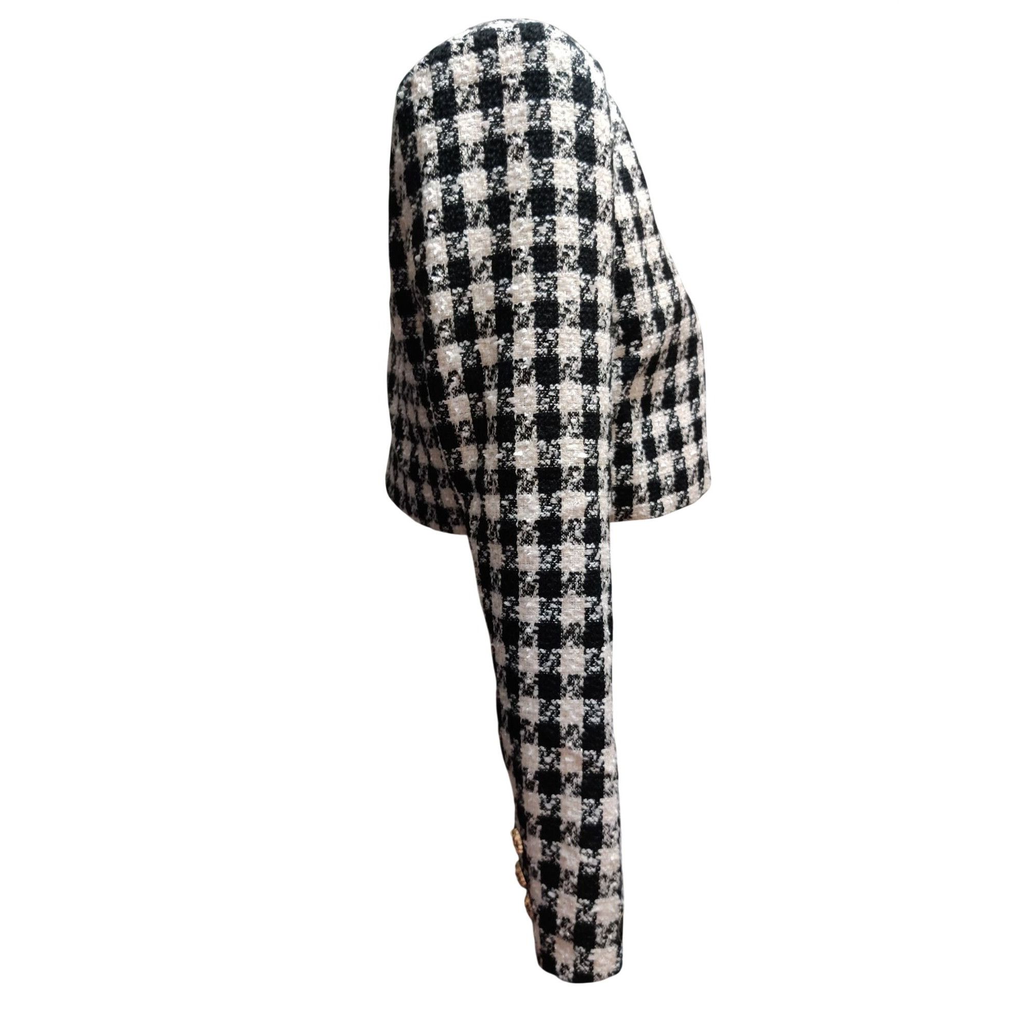 Other Alexia Admor Jacket Size 6 Cropped Tweed Black White Houndst Size M / US 6-8 / IT 42-44 - 4 Thumbnail