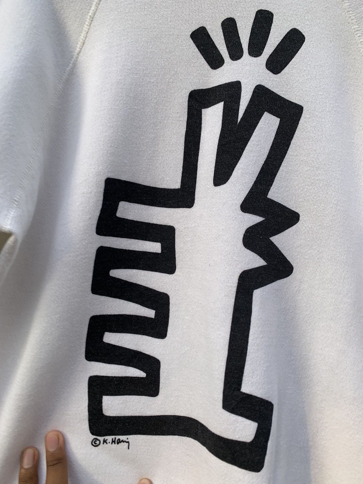 Keith Haring Vintage Keith Haring White Tee Crewneck Sweater Size US M / EU 48-50 / 2 - 9 Thumbnail