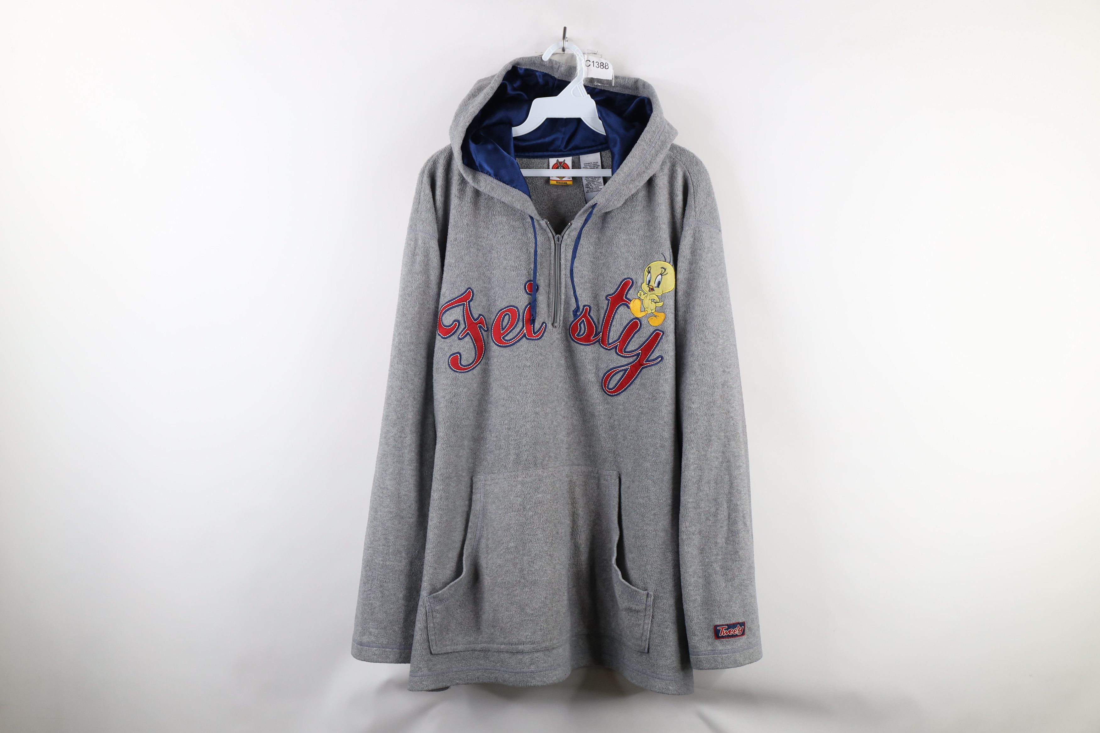 Vintage Vintage 90s Looney Tunes Tweety Bird Fiesta Fleece Hoodie Size 4XL / US 24-26 - 1 Thumbnail