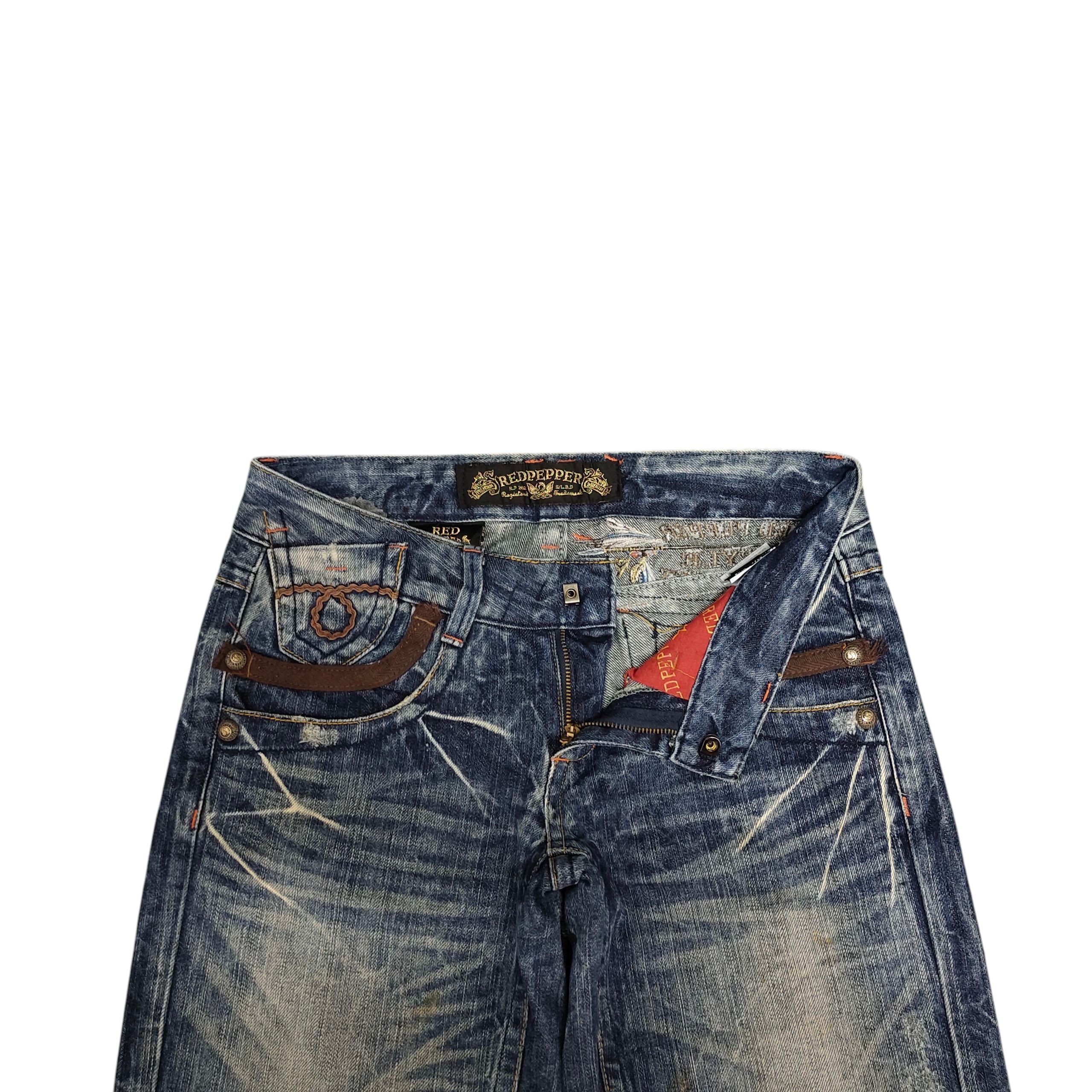 If Six Was Nine Flare Jeans Red Pepper Clawmark Distres Bootcut Low Rise Y2k Size US 28 / EU 44 - 11 Thumbnail