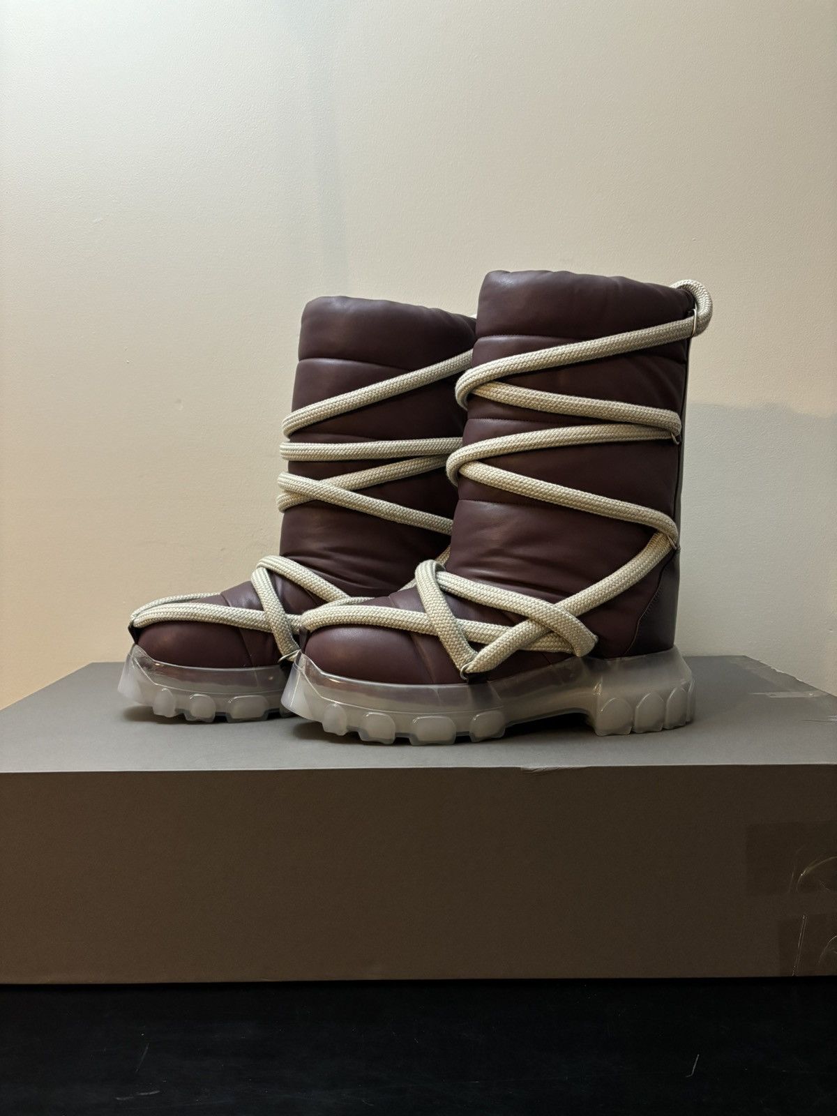 Rick Owens Rick Owens Lunar Tractor Padded Leather Boots Size US 8.5 / EU 41-42 - 1 Thumbnail