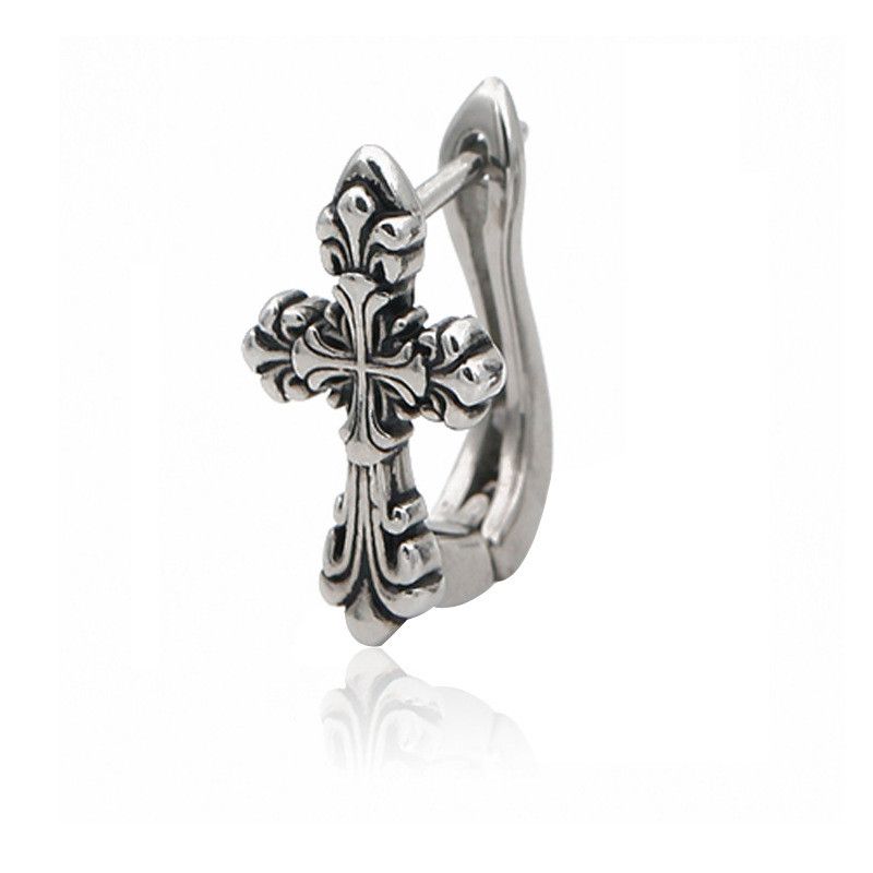 Jewelry × Sterling Silver Cross Matchless Earrings One Pairs Chrome Jewelry Size ONE SIZE - 6 Thumbnail