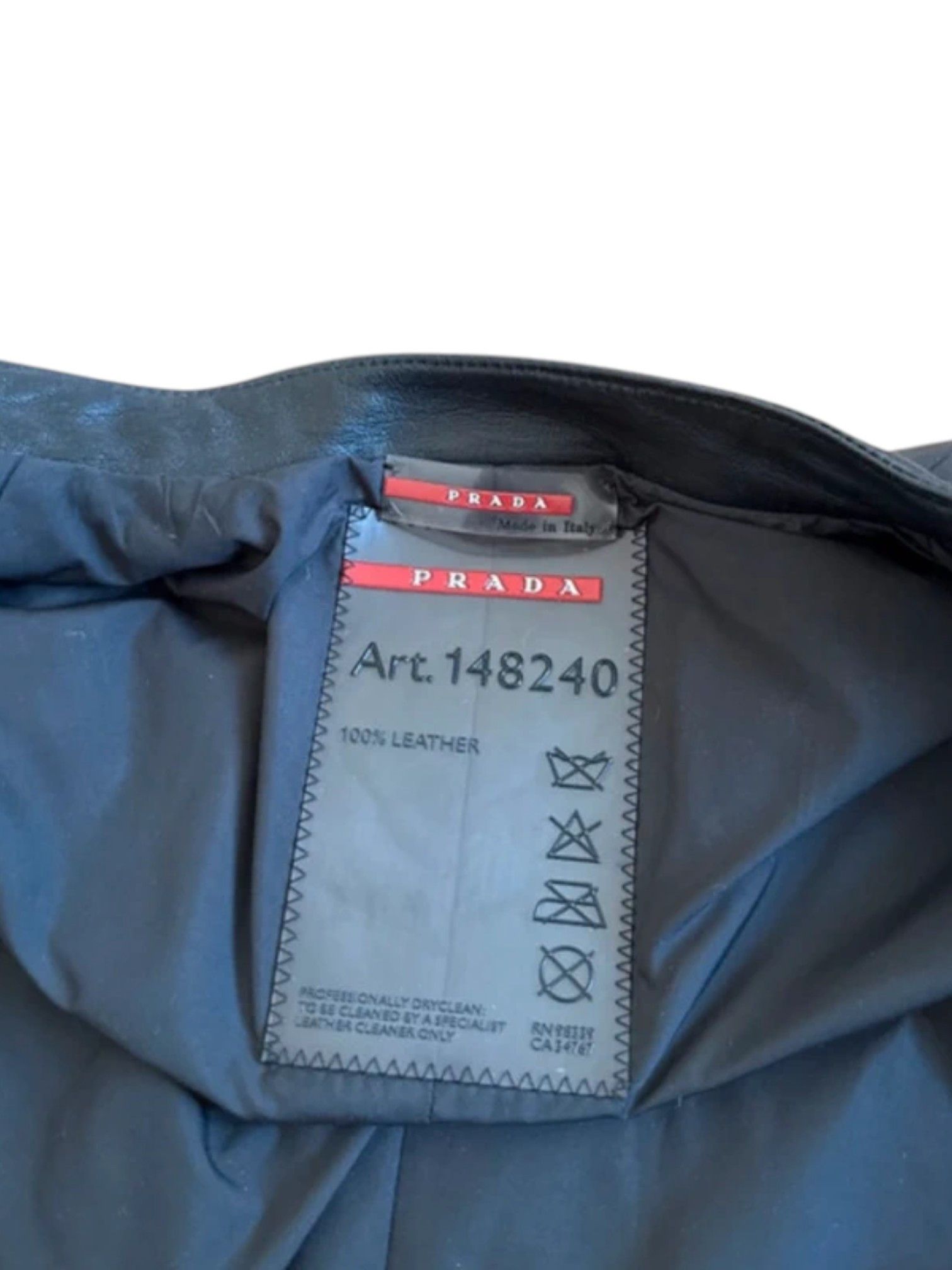 Prada Prada Moto-Detail Fitted Leather Jacket c.2000s Size US S / EU 44-46 / 1 - 5 Thumbnail