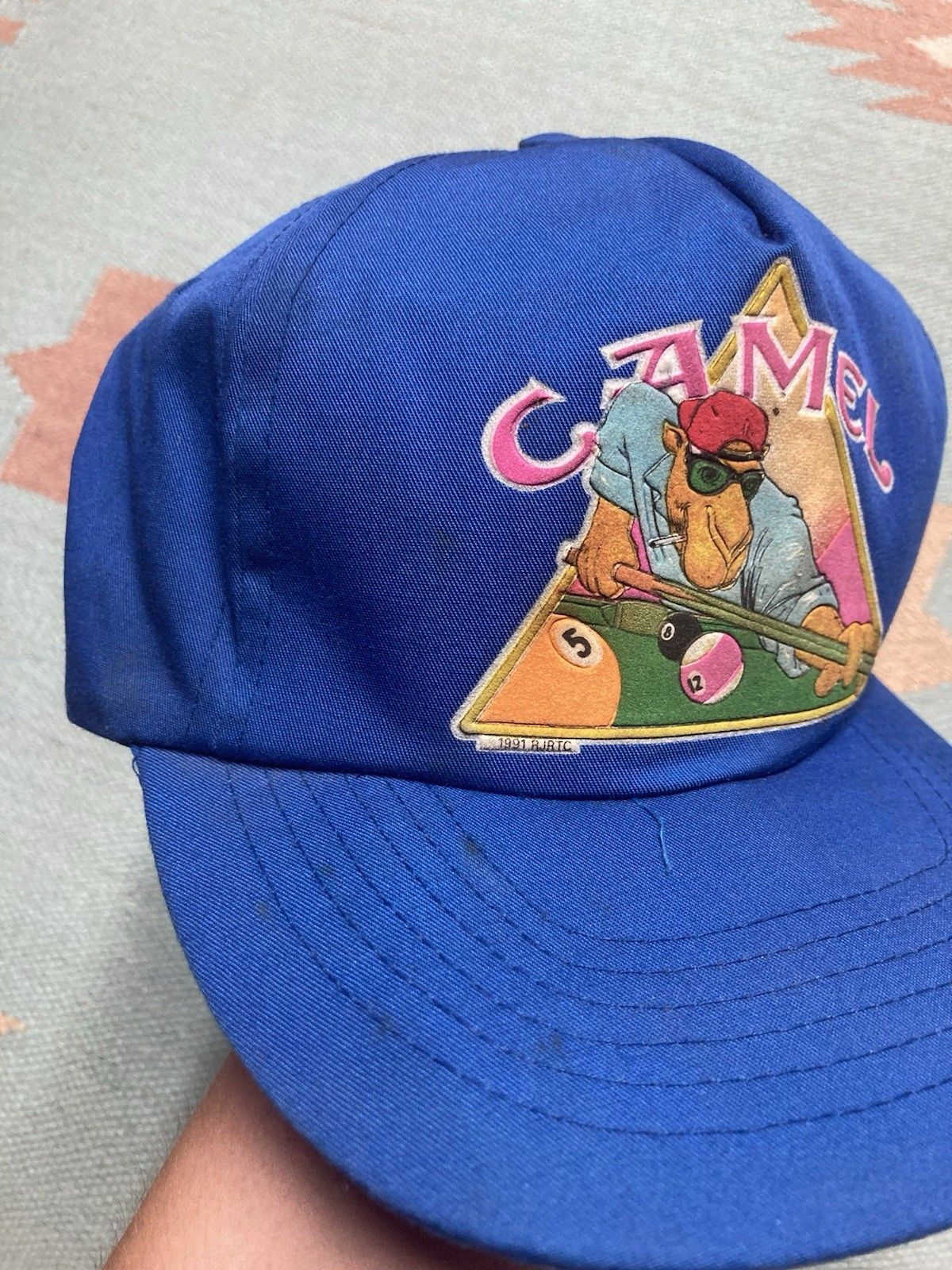 Vintage 90s SnapBack hat camel cigarettes billiards pool 1991 Joe Size ONE SIZE - 3 Thumbnail