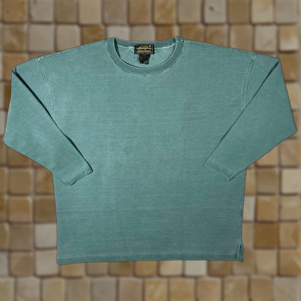 Eddie Bauer VINTAGE Eddie Bauer Sweatshirt Washed Green Made In USA Women's Large Pullover Activewear Clothing Size L / US 10 / IT 46 - 1 Thumbnail