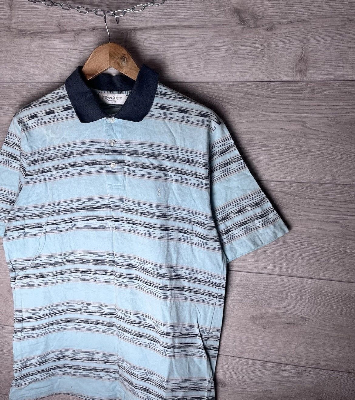 Yves Saint Laurent Vintage men’s polo YSL size M cotton 100% Size US M / EU 48-50 / 2 - 2 Thumbnail