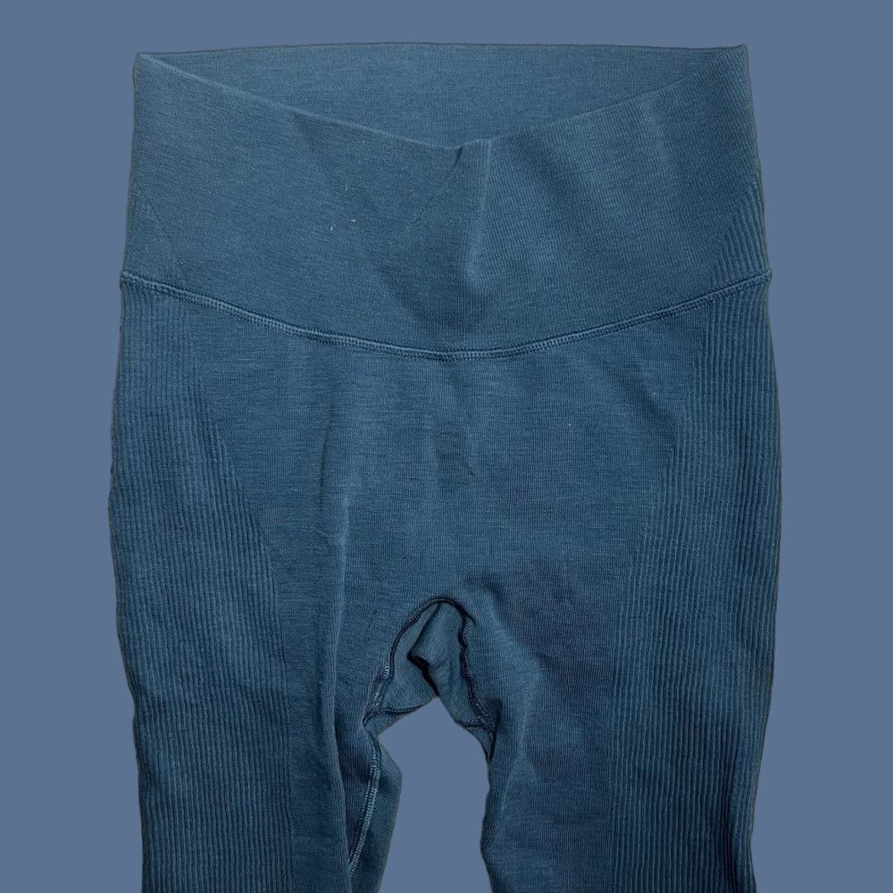 Lululemon Lululemon Rib Panel Tidewater Teal Leggings Size 2 Womens Activewear Ribbed Align Leggings Blue 2 Size 26" / US 2 / IT 38 - 1 Thumbnail