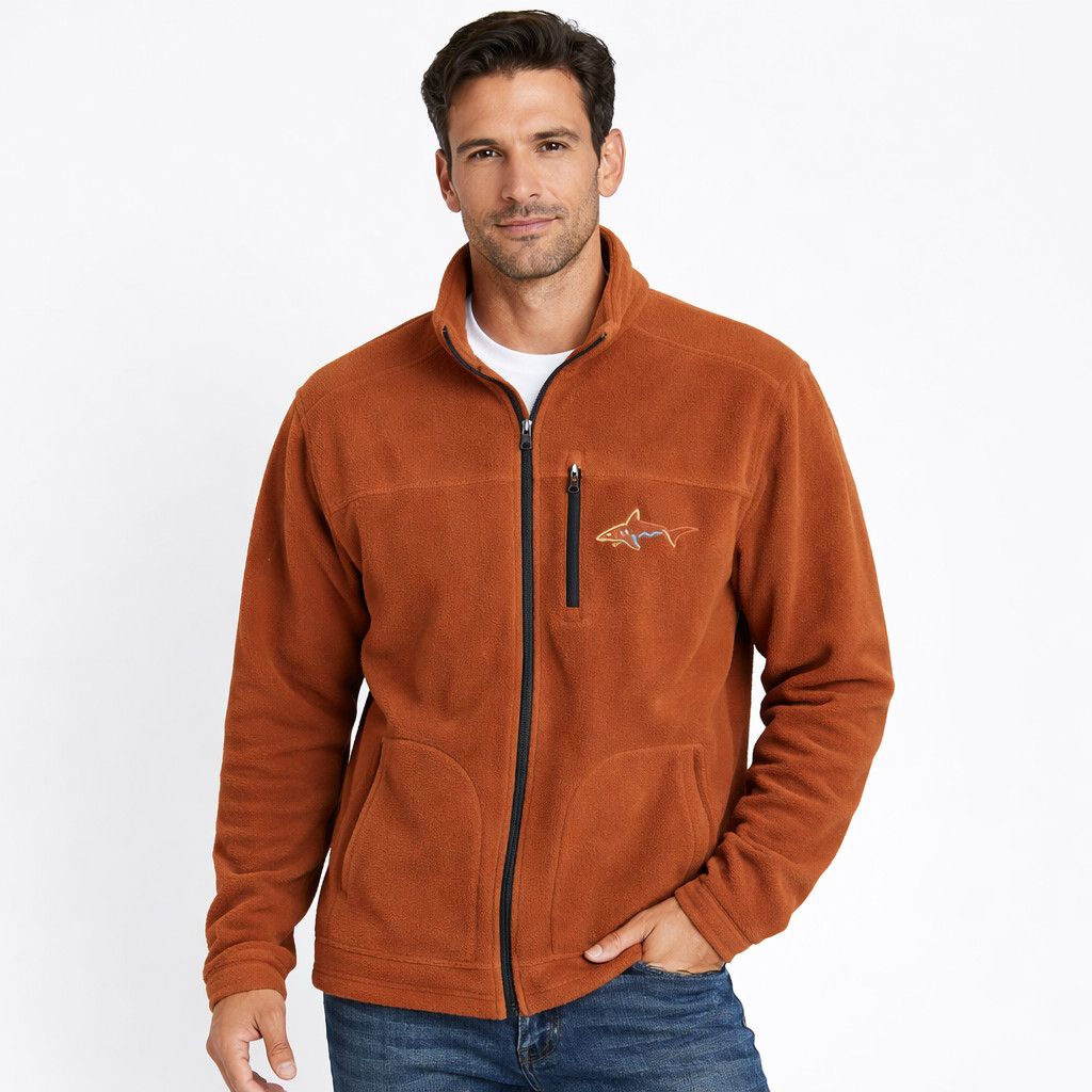 Greg Norman Tasso Elba Performance Five Iron Rust Zip Fleece Comfy Fall Size US XL / EU 56 / 4 - 1 Thumbnail