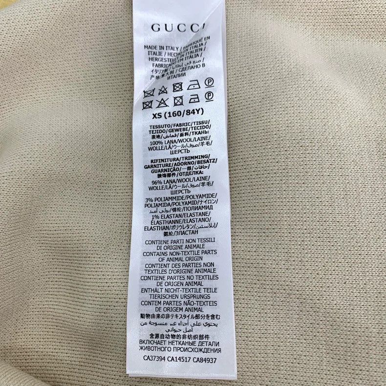 Gucci Gucci Horse buckle striped trim navy collar beige wool swea Size US XS / EU 42 / 0 - 6 Thumbnail