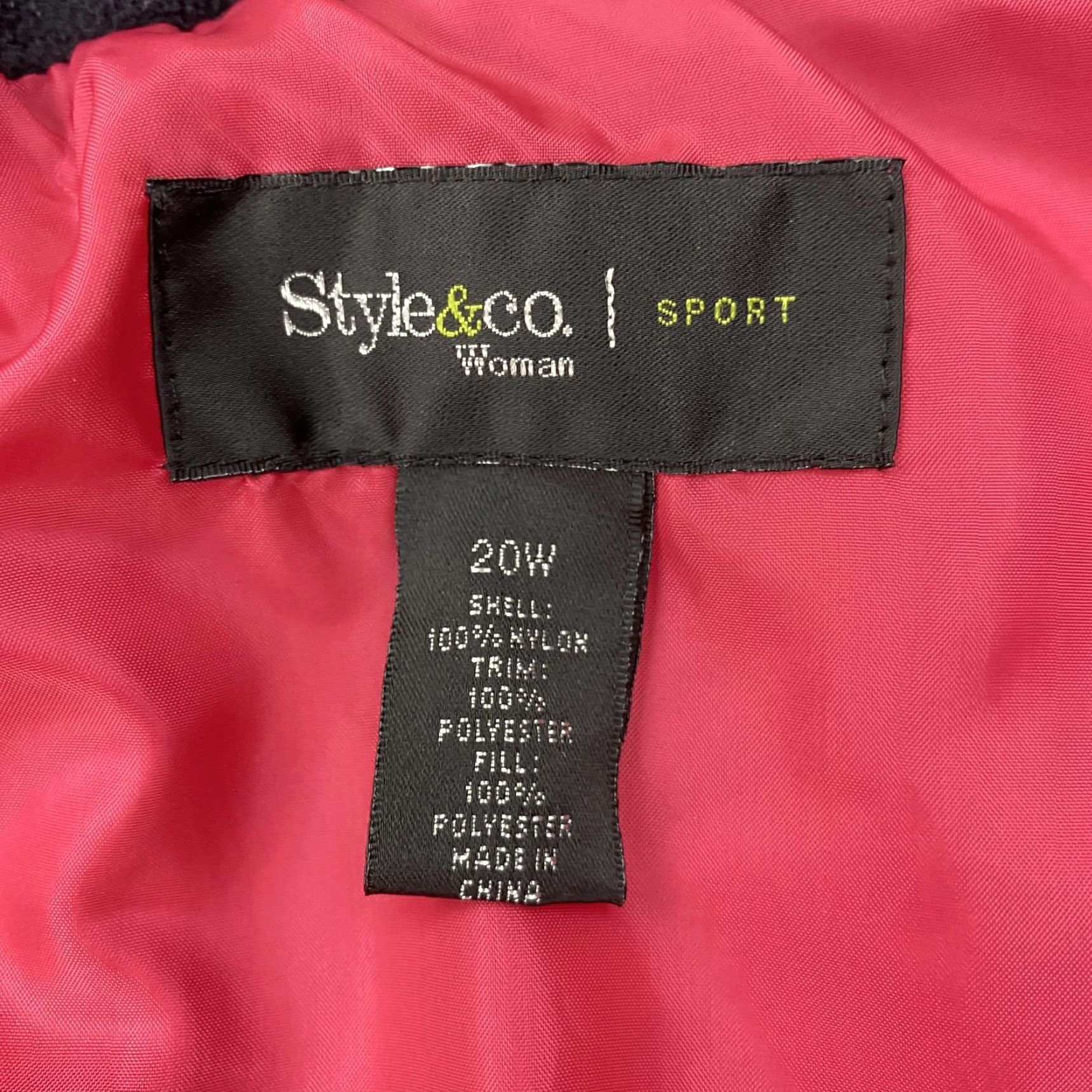 Vintage Style & Co Vest Womens 20W Pink Black Quilted Full Zip Pockets Plus Size Size 3XL / US 20-22 - 6 Thumbnail
