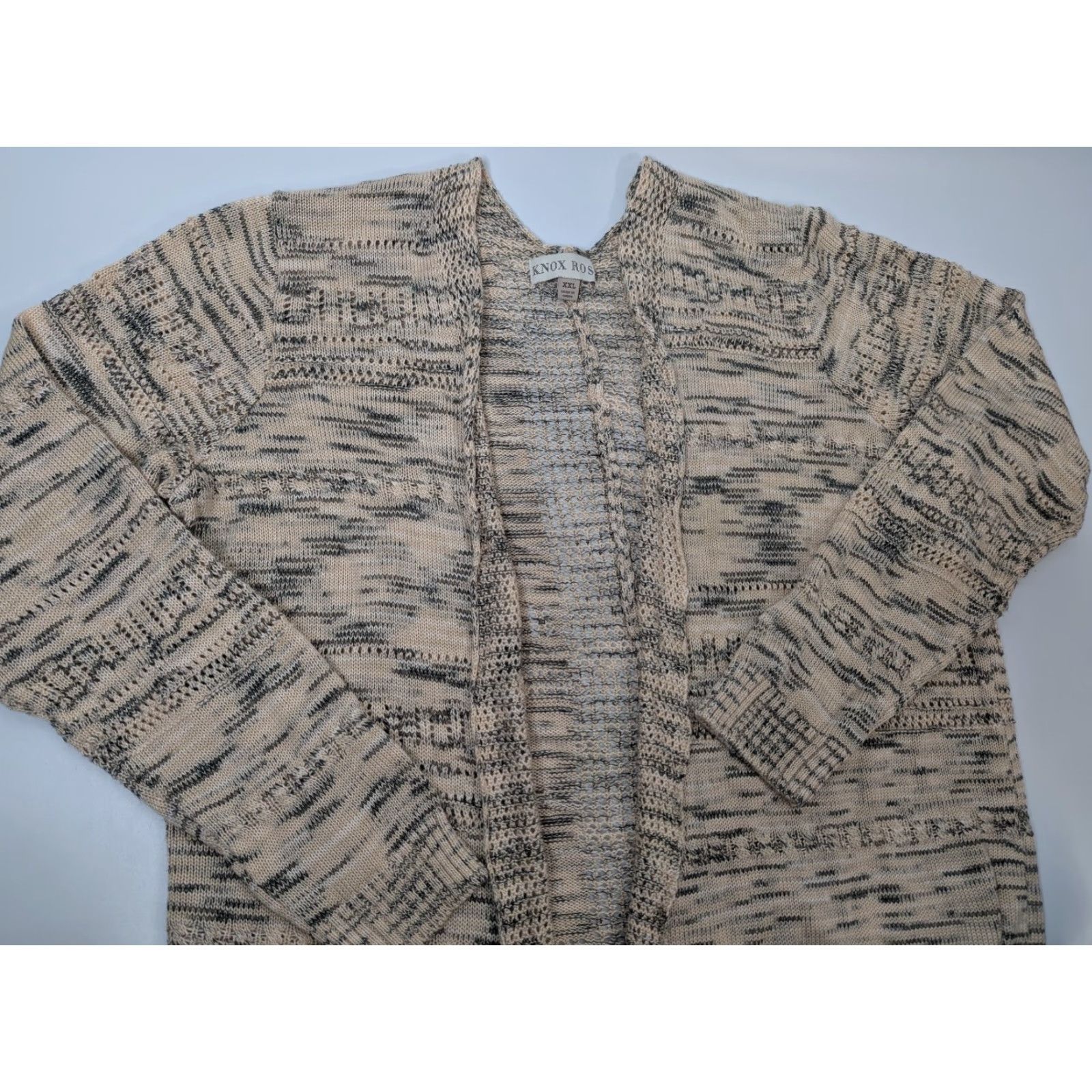 Vintage Knox Rose Womens Open Front Cardigan Long Sleeve Open Knit Sweater Crochet 2XL Size XXL / US 16-18 / IT 52-54 - 6 Thumbnail