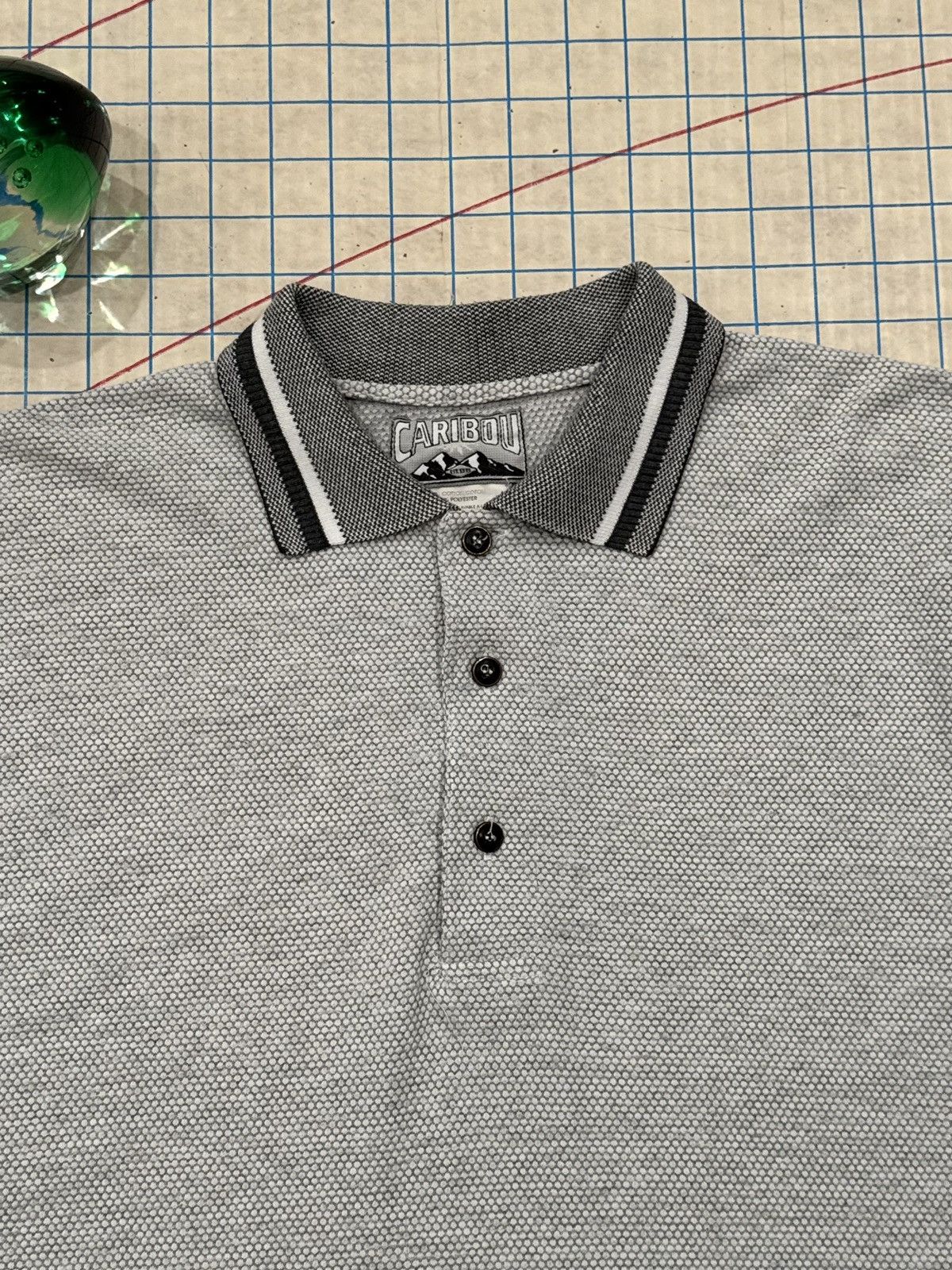 Vintage Vintage Caribou Textured Short Sleeve Polo Shirt Gray XXL Size US XXL / EU 58 / 5 - 6 Thumbnail