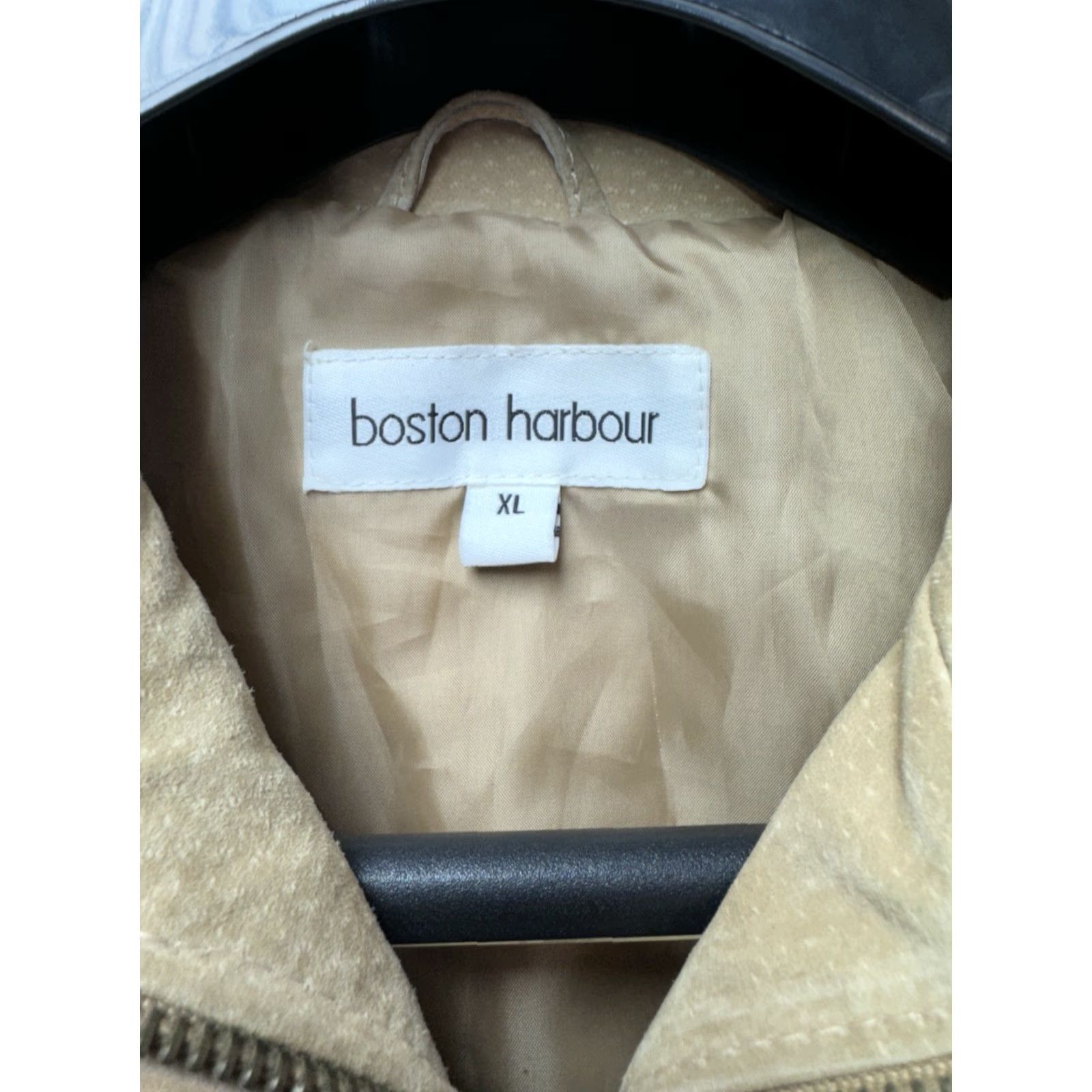 Vintage Boston Harbour Beige Suede Genuine Leather Zip Jacket Mens Size XL Size US XL / EU 56 / 4 - 2 Thumbnail