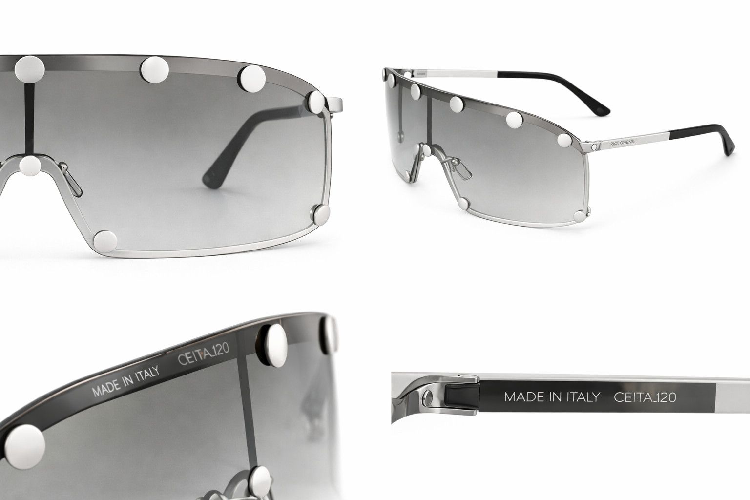 Rick Owens Rick Owens Shield Sunglasses- Silver/ Smoke Lens Size ONE SIZE - 4 Thumbnail