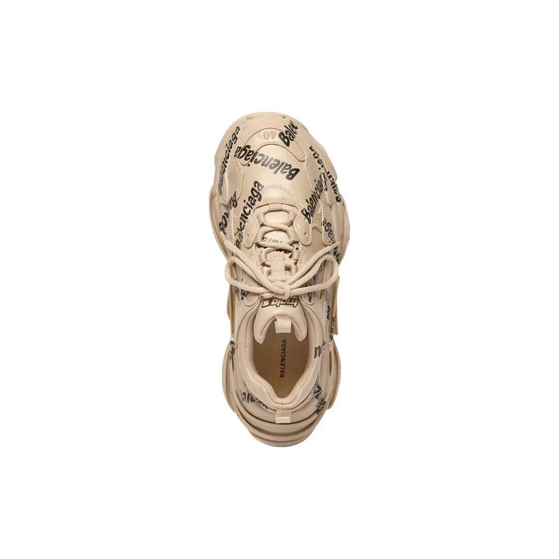 Balenciaga o1mt1gz0325 Triple S Logotype Sneakers in Beige Size US 8 / IT 38 - 7 Thumbnail