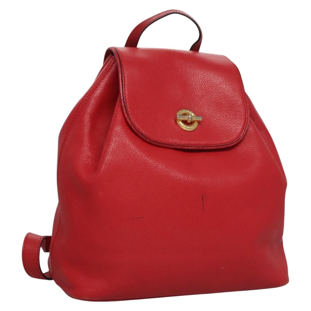 Celine CELINE Backpack Leather Red Gold Size ONE SIZE - 1 Thumbnail