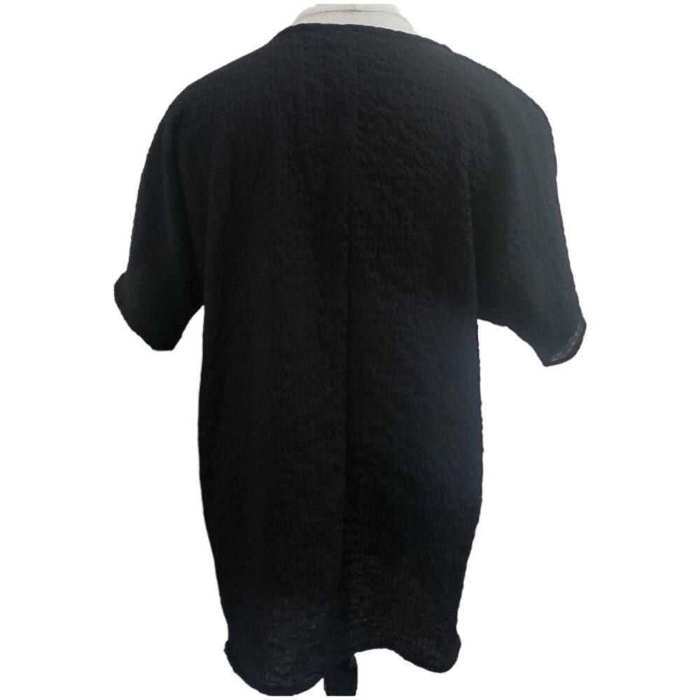 Designer CT1689 Ethyl Black Short Sleeve Top S Size S / US 4 / IT 40 - 3 Thumbnail