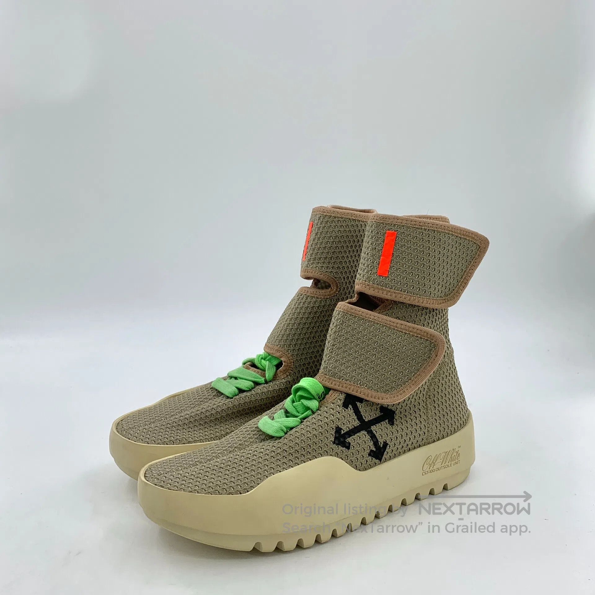 Off-White Off-White Brown Arrow Velcro High Top Laced Sneakers| Size US 5.5 / IT 35.5 - 1 Thumbnail