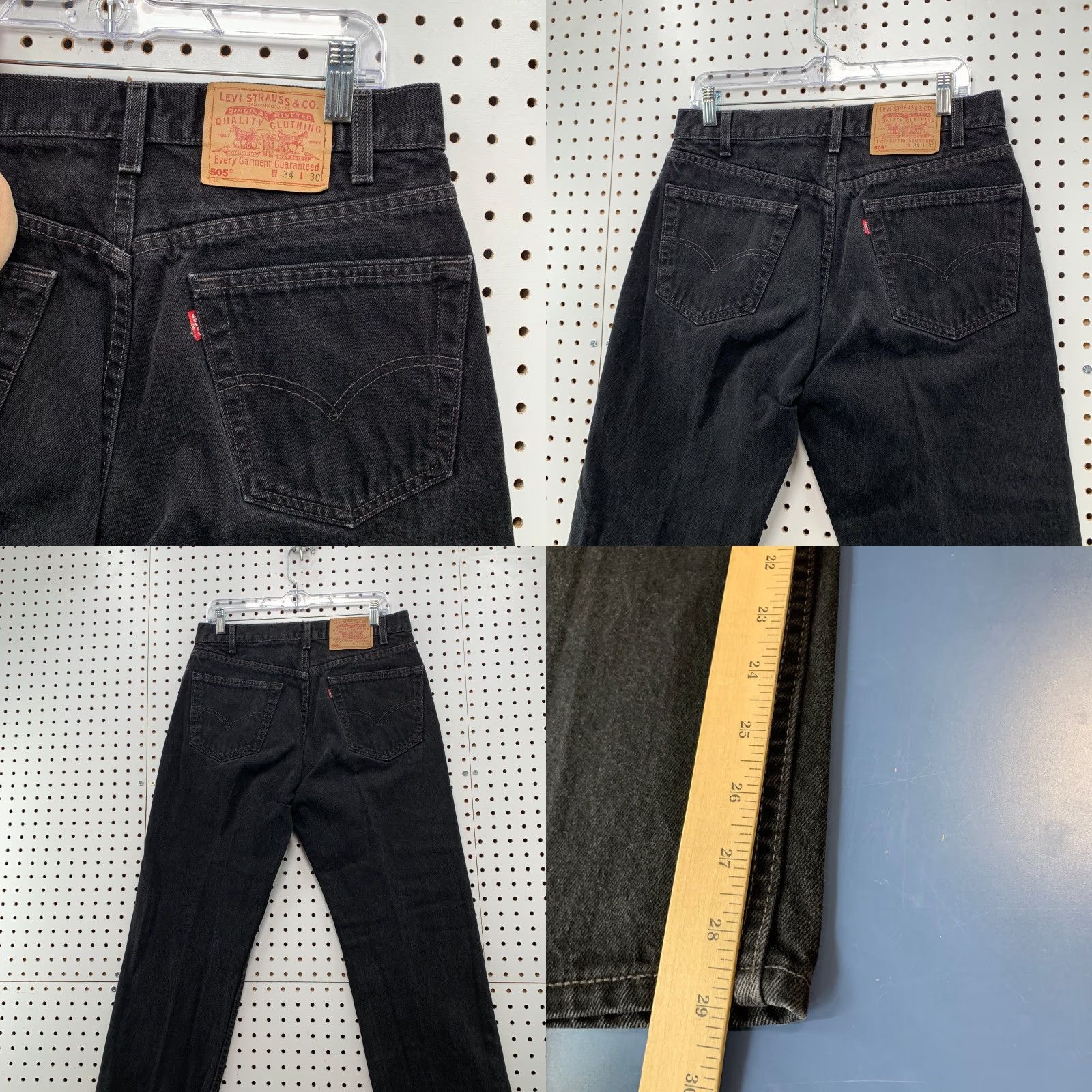 Levi's VINTAGE Levi's 505 Jeans Mens 32x29 Regular Straight 90s Made USA White Denim 5-Pocket Mens jeans Size US 32 / EU 48 - 8 Thumbnail
