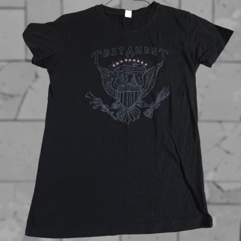 Vintage Testament Womens Shirt Large Black True American Hate Size L / US 10 / IT 46 - 1 Thumbnail