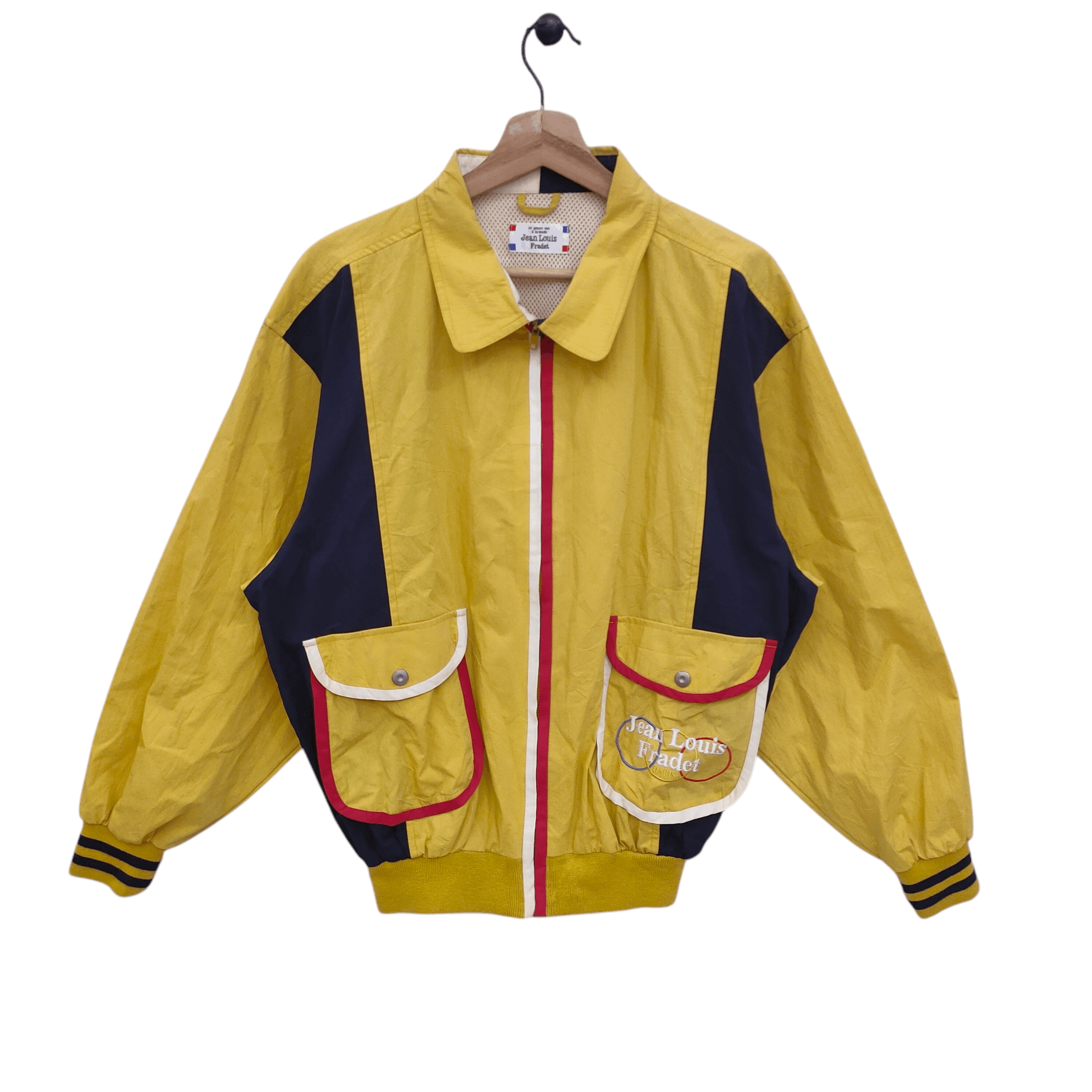 Designer × Vintage Vintage Jean Louis Fradet Yellow Windbreaker Jacket Size US L / EU 52-54 / 3 - 1 Thumbnail