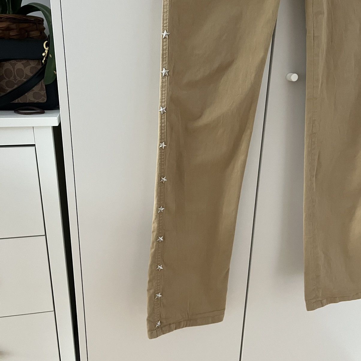 Love Moschino Moschino Jeans Donna Beige Stars Pants Streetwear Y2K Italy Size 32" / US 10 / IT 46 - 4 Thumbnail