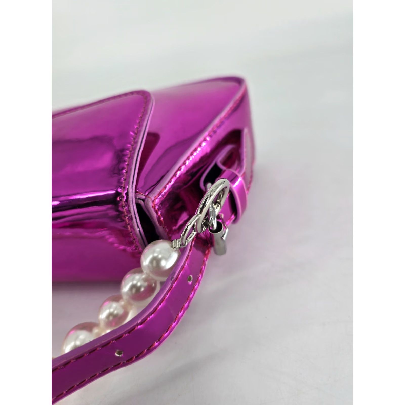 2 lot Feather Clutches Purses Women Bag Pearl Fluffy Evening Handbags Hot Pink