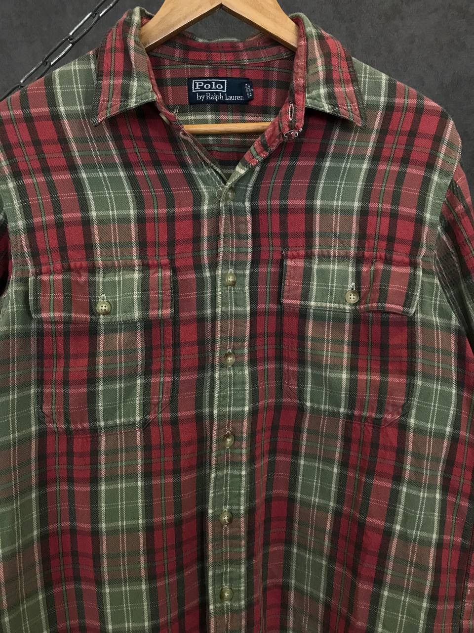 Vintage Polo Ralph Lauren vintage designer flannel double pocket Size US M / EU 48-50 / 2 - 2 Thumbnail