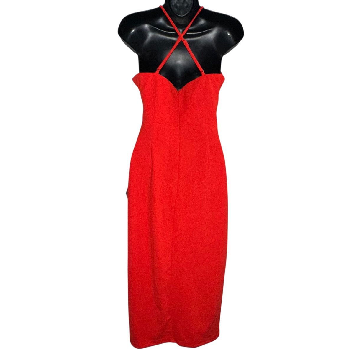 Lulus Lulus Sultry Muse Red Cutout Sleeveless Bodycon Midi Dress Size S / US 4 / IT 40 - 6 Thumbnail
