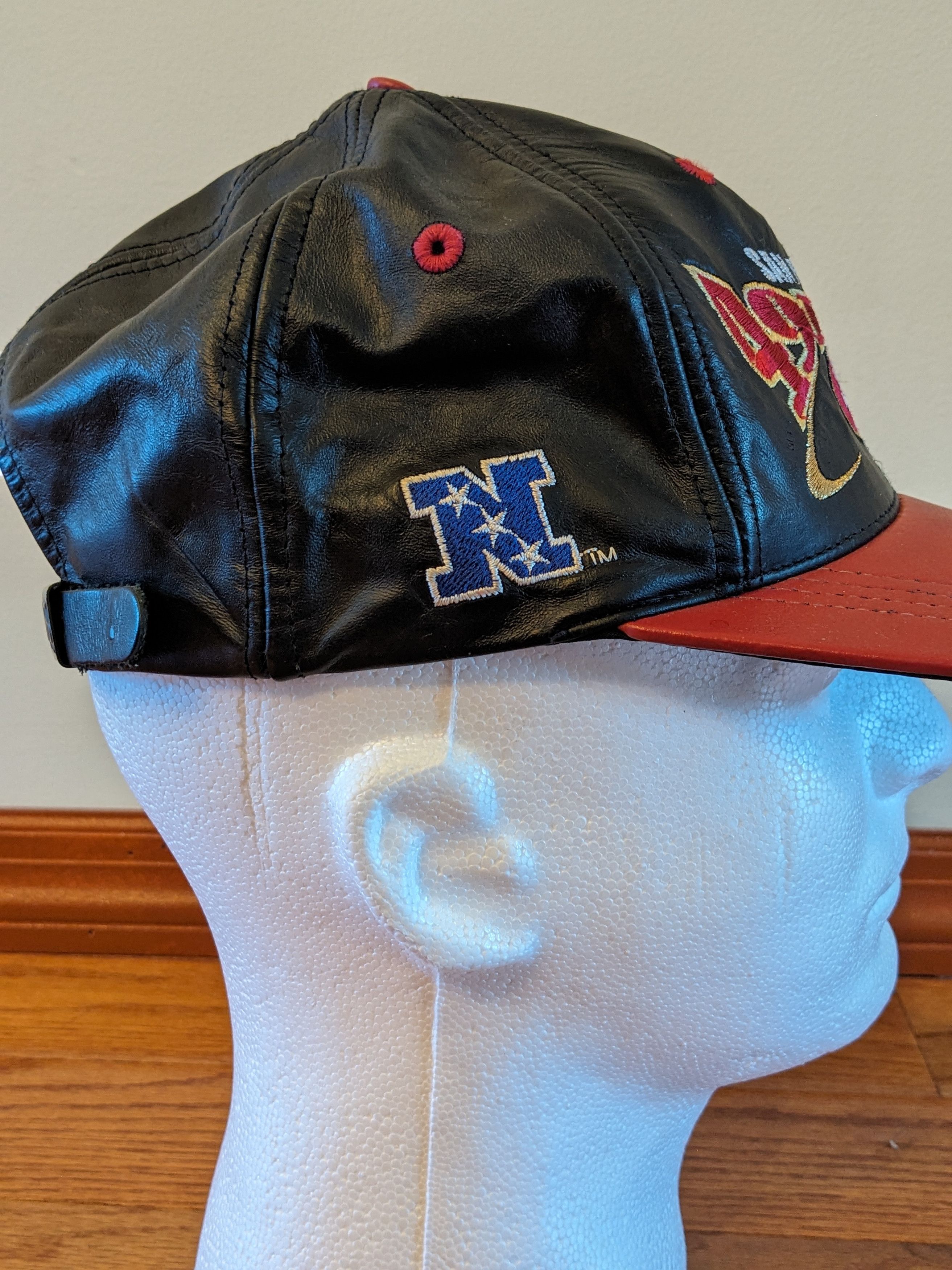 NFL × Vintage Vintage San Francisco 49ers NFL Football Leather Hat Size ONE SIZE - 4 Thumbnail