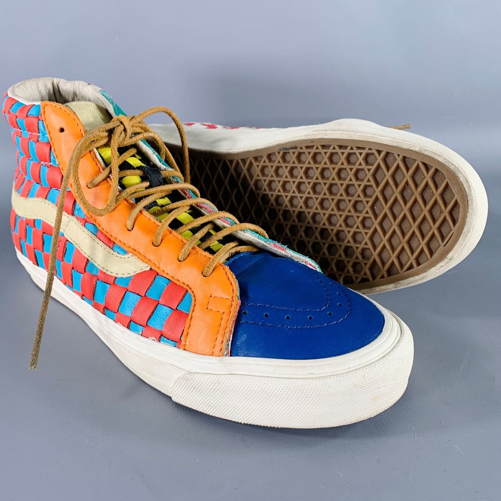 Vans Vans 10 Multi Color Checkered Leather High Top Sneakers Size US 10 / EU 43 - 5 Thumbnail