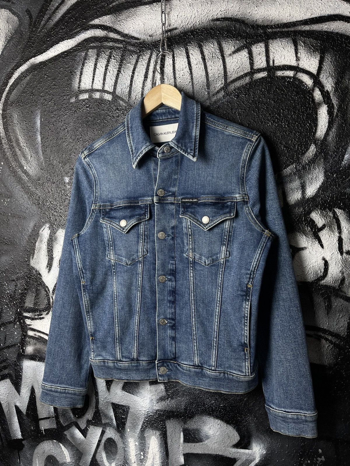Calvin Klein Calvin Klein Jeans Foundation Trucker Denim Jacket Men’s S Size US S / EU 44-46 / 1 - 1 Thumbnail