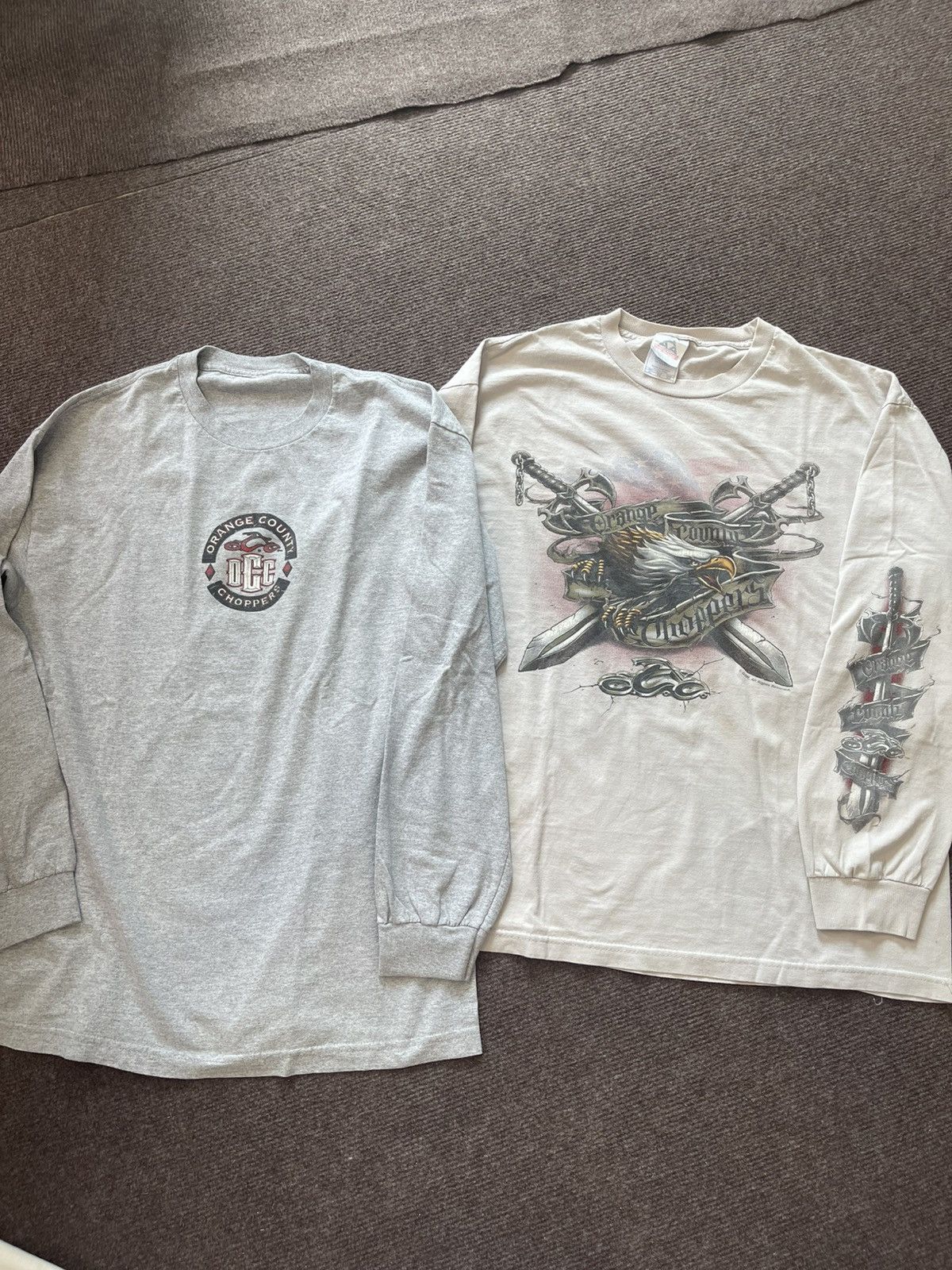 Vintage 2x Vintage Orange County Choppers OCC Long Sleeve Tees L/XL Size US XL / EU 56 / 4 - 2 Thumbnail