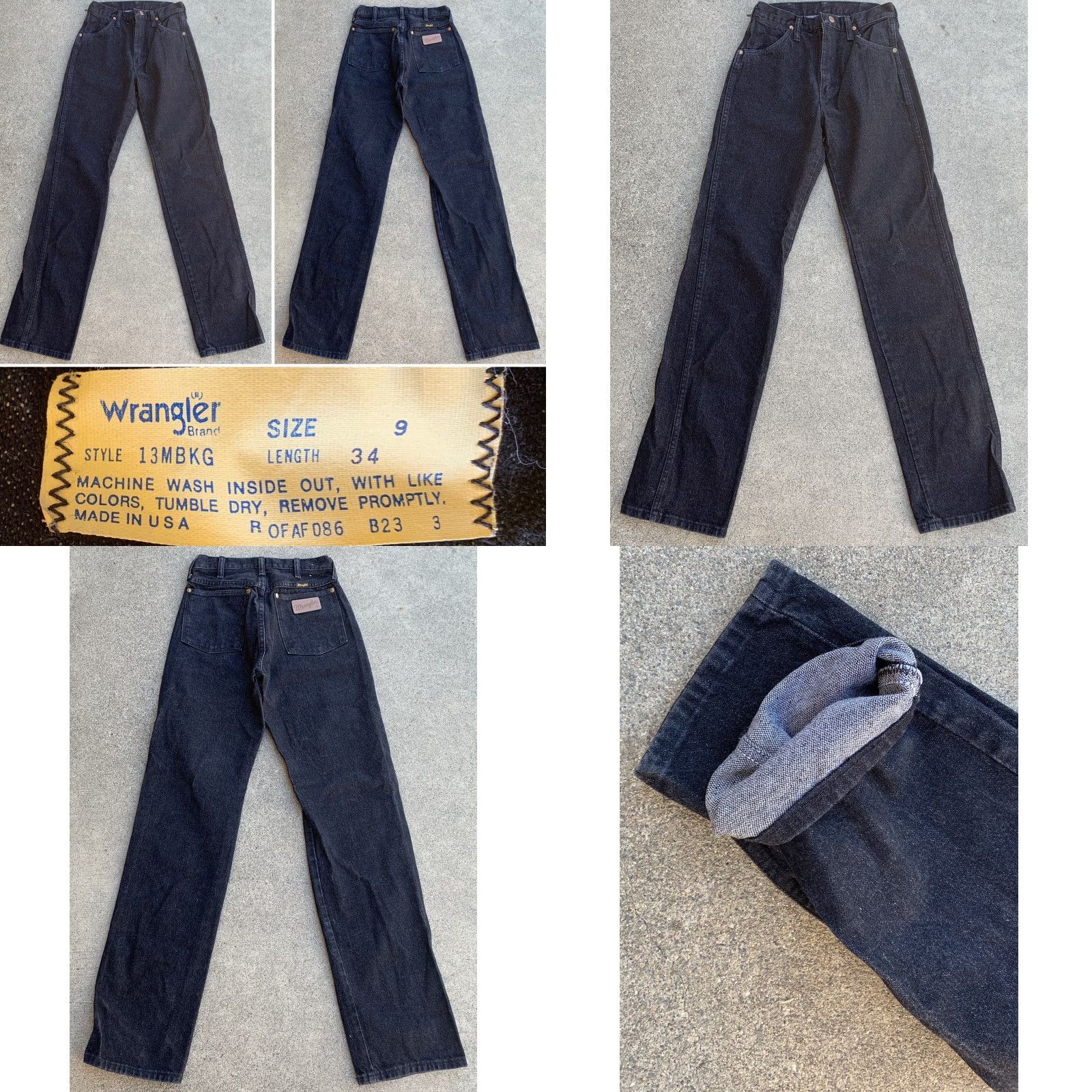 Wrangler VINTAGE Wrangler Jeans Black Scovill Zipper Size 9 26 1/2” Waist Inseam 34 Denim Rockabilly Womens or Juniors? Size 30" / US 8 / IT 44 - 8 Thumbnail